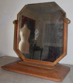 Eliel Saarinen attributed Limed Oak Deco Table Mirror