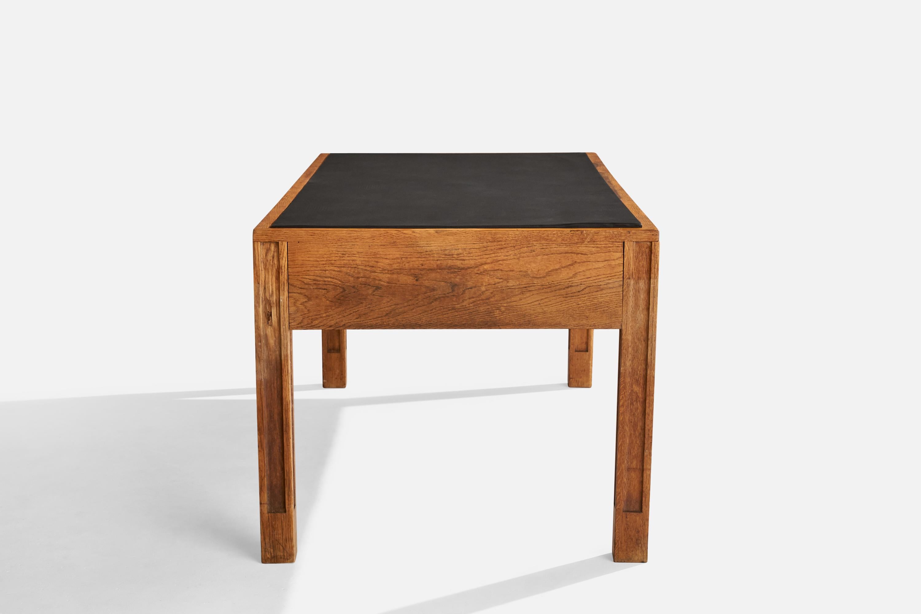 Eliel Saarinen, Desk, Oak, Brass, Leather, Finland, 1919 1