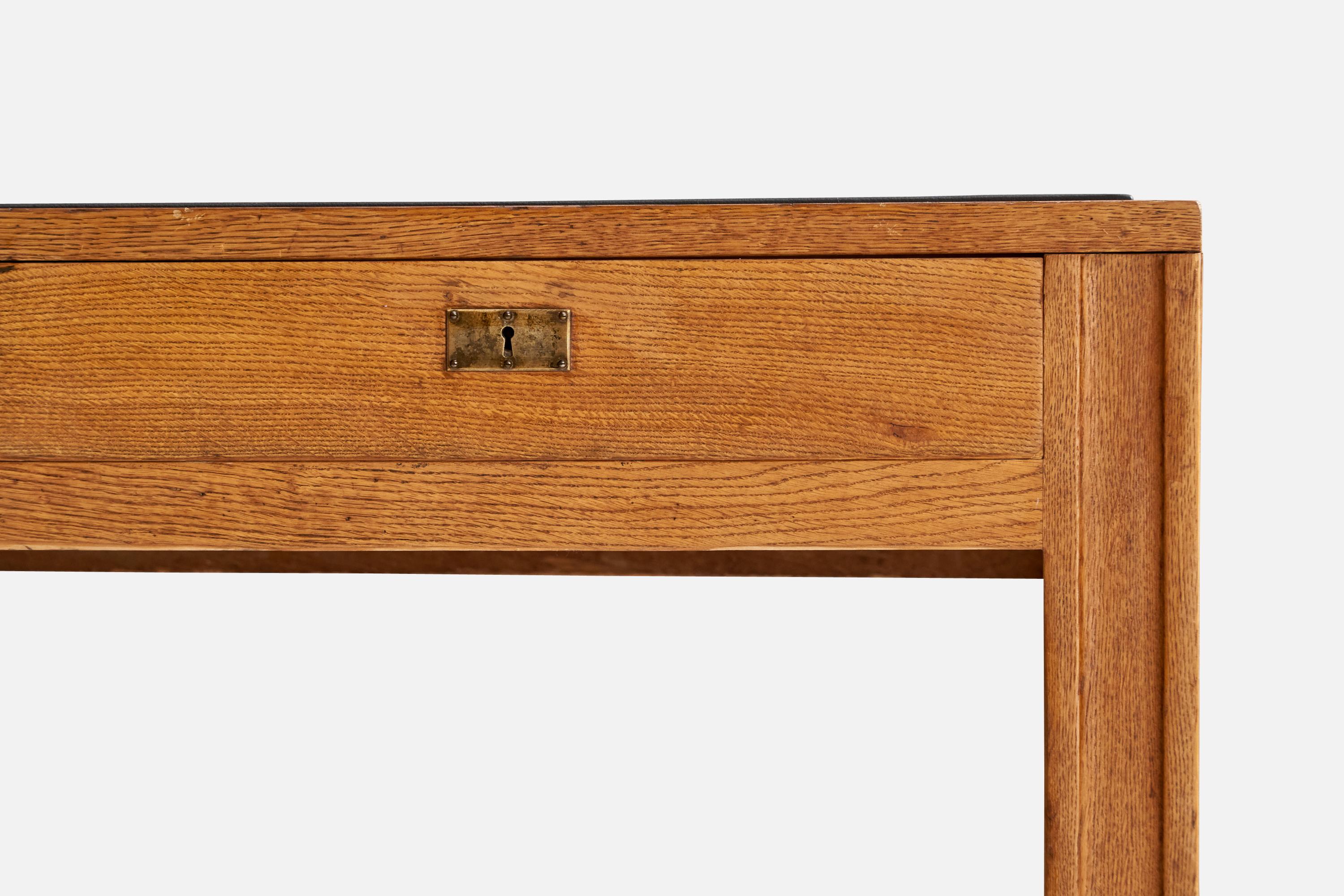 Eliel Saarinen, Desk, Oak, Brass, Leather, Finland, 1919 2