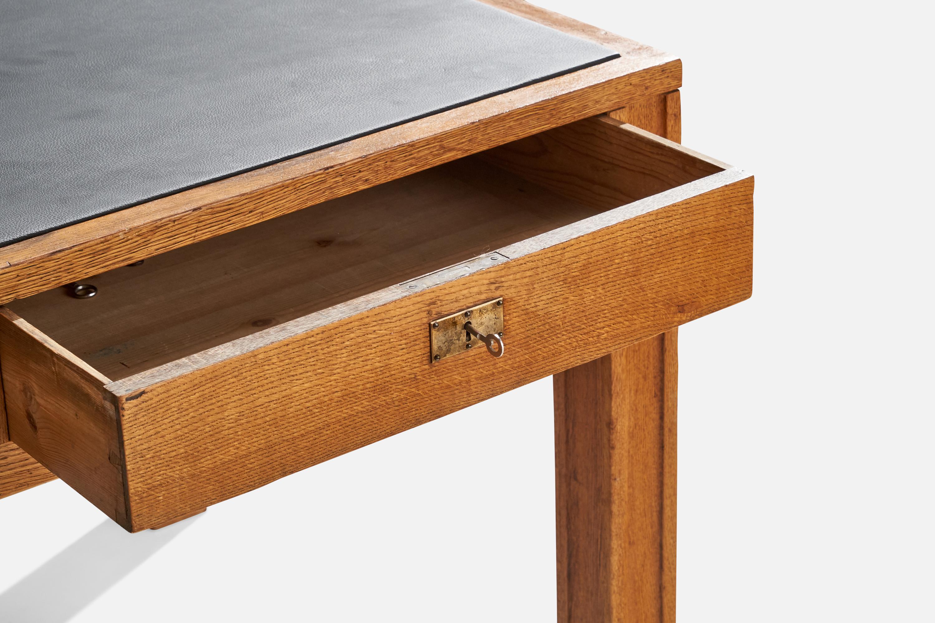 Eliel Saarinen, Desk, Oak, Brass, Leather, Finland, 1919 3