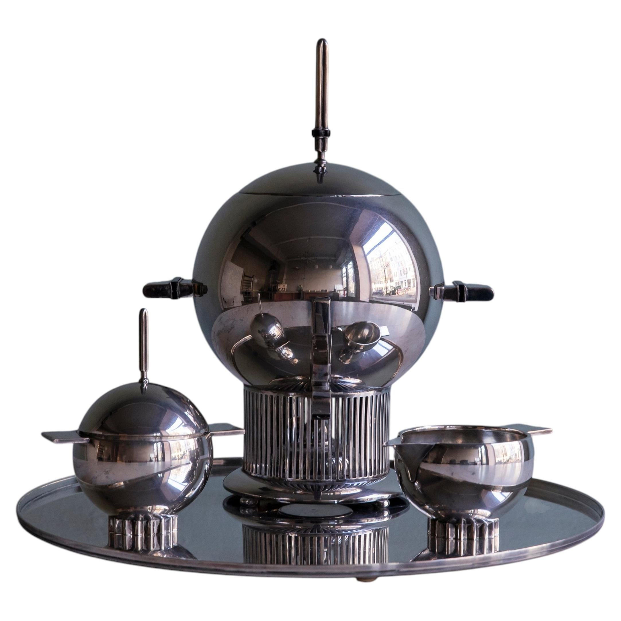 Eliel Saarinen for Alessi Limited Edition 925 Silver Samovar Tea Set