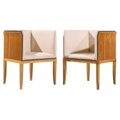 Eliel Saarinen para Arkitektura Casa Saarinen Sillones con brazos de arce - Pareja