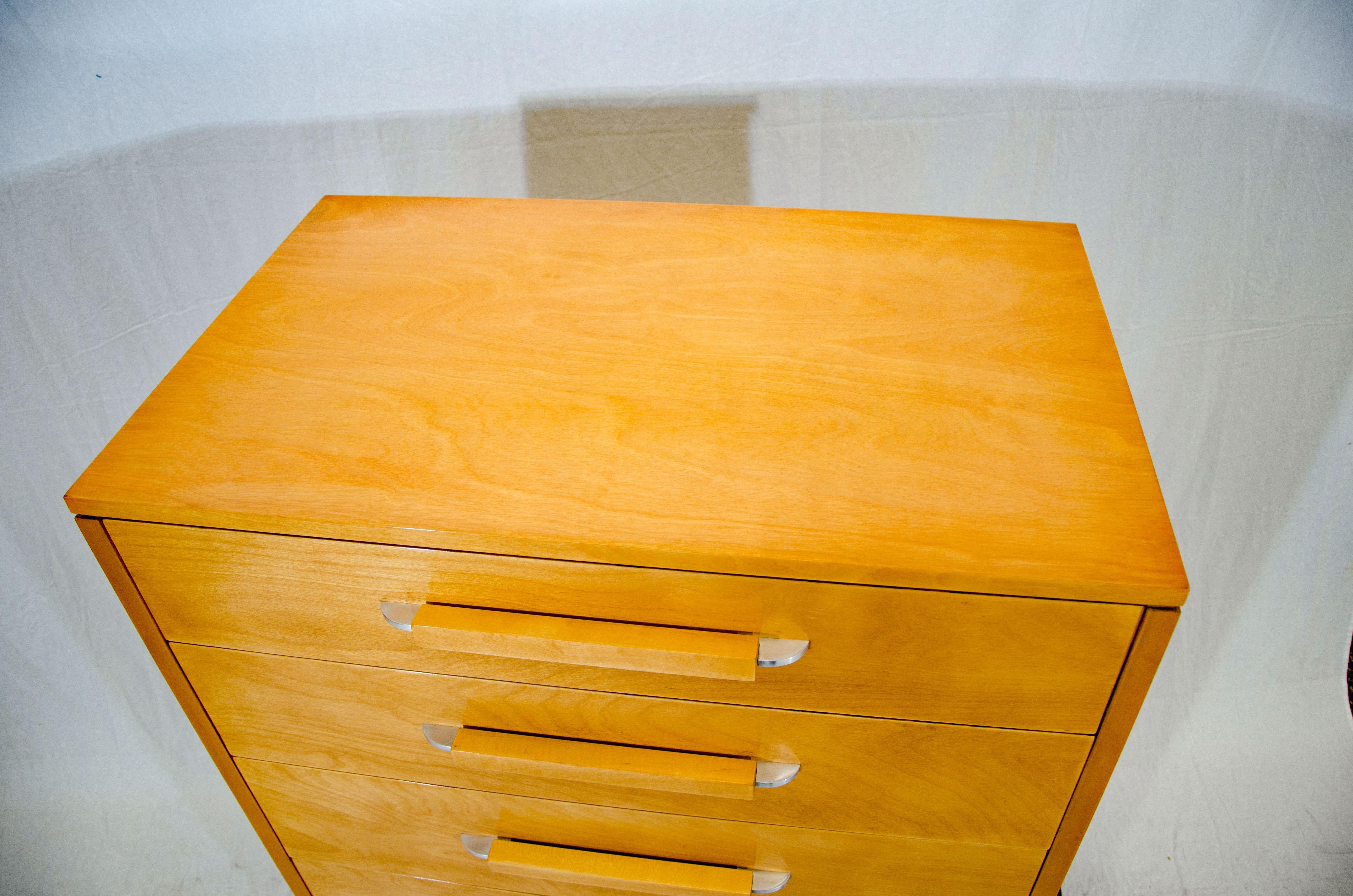 Mid-Century Modern Eliel Saarinen Highboy Dresser, Johnson Furniture Co.