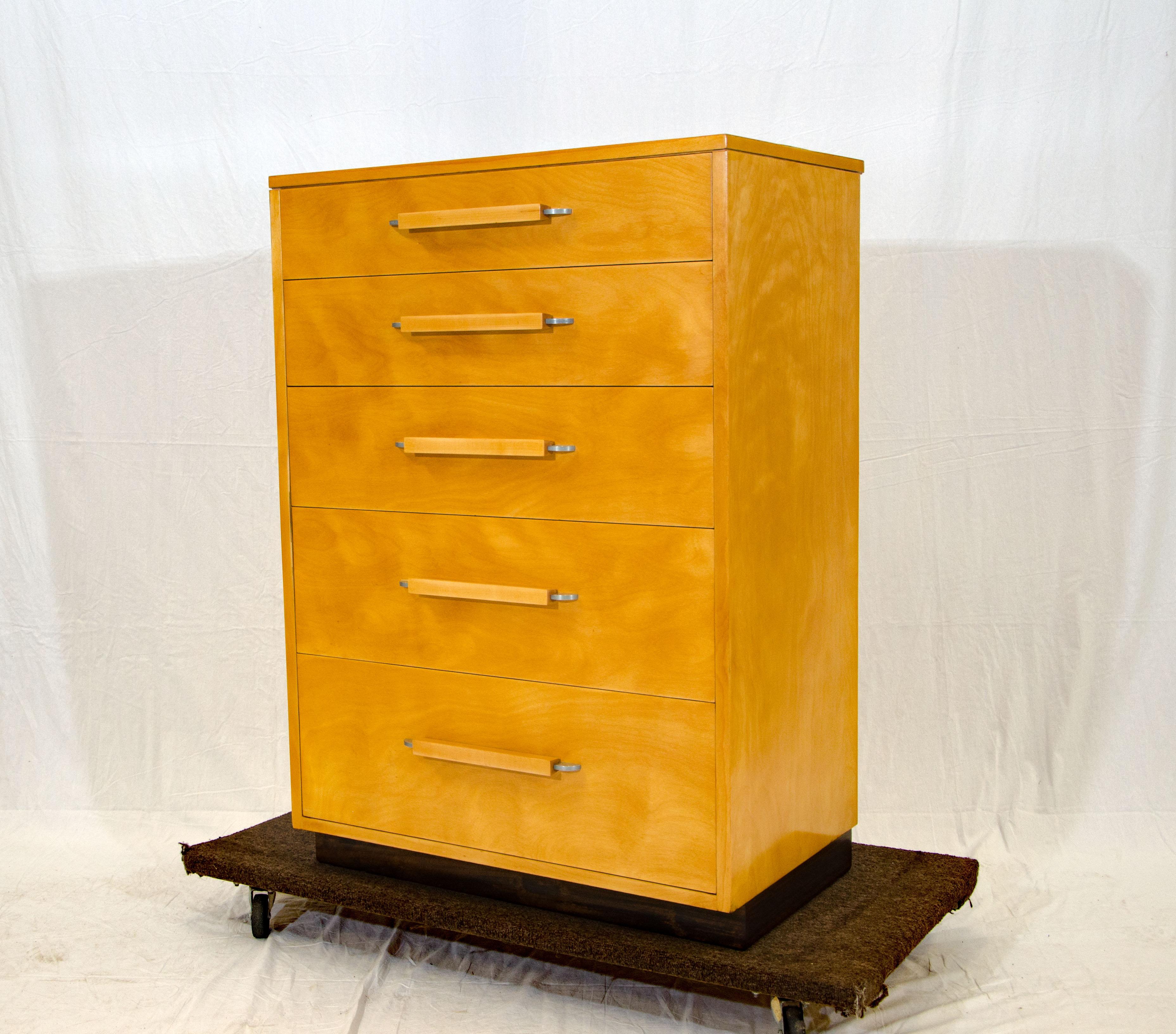 American Eliel Saarinen Highboy Dresser, Johnson Furniture Co.