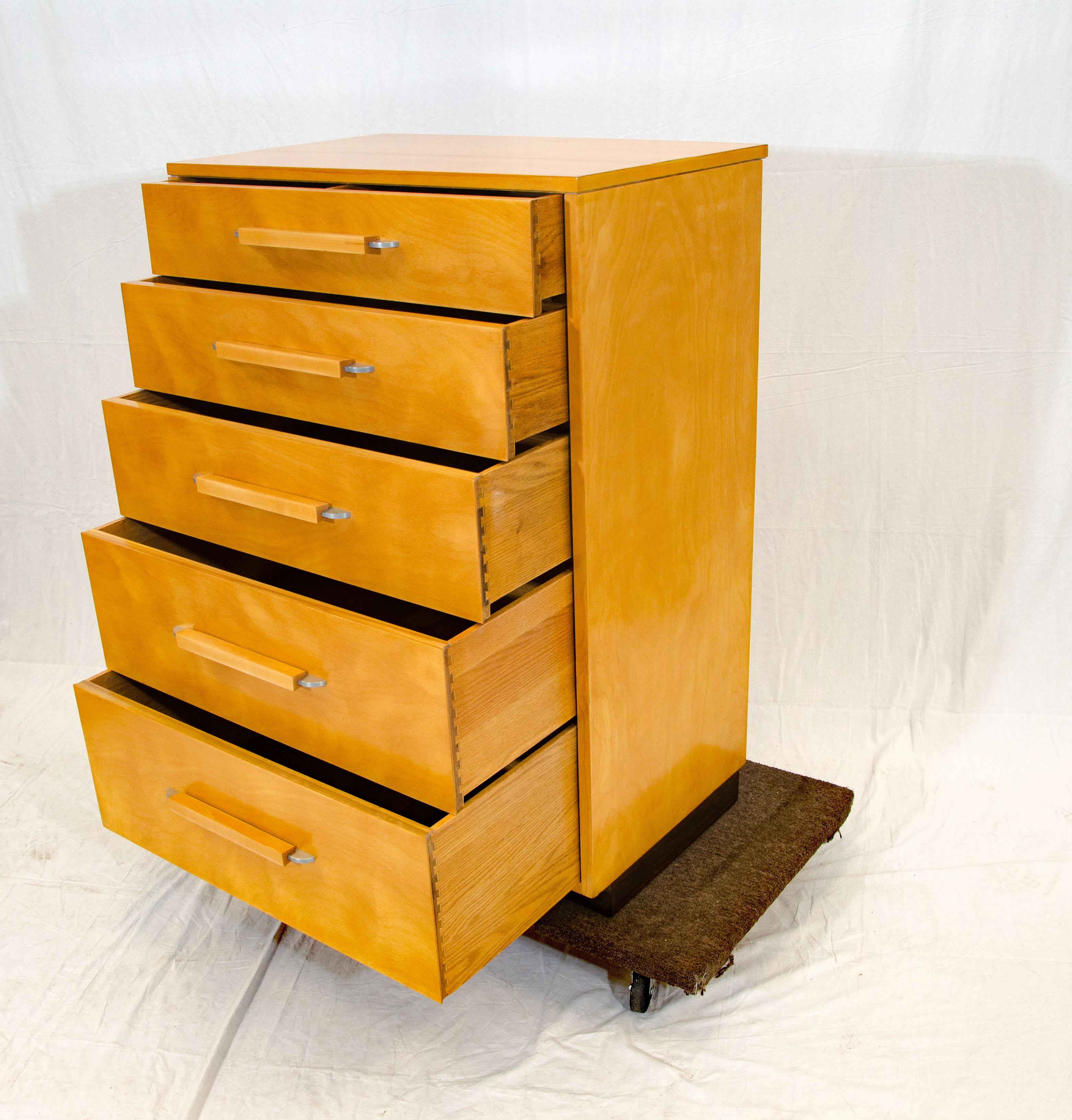 Eliel Saarinen Highboy Dresser, Johnson Furniture Co. In Good Condition In Crockett, CA