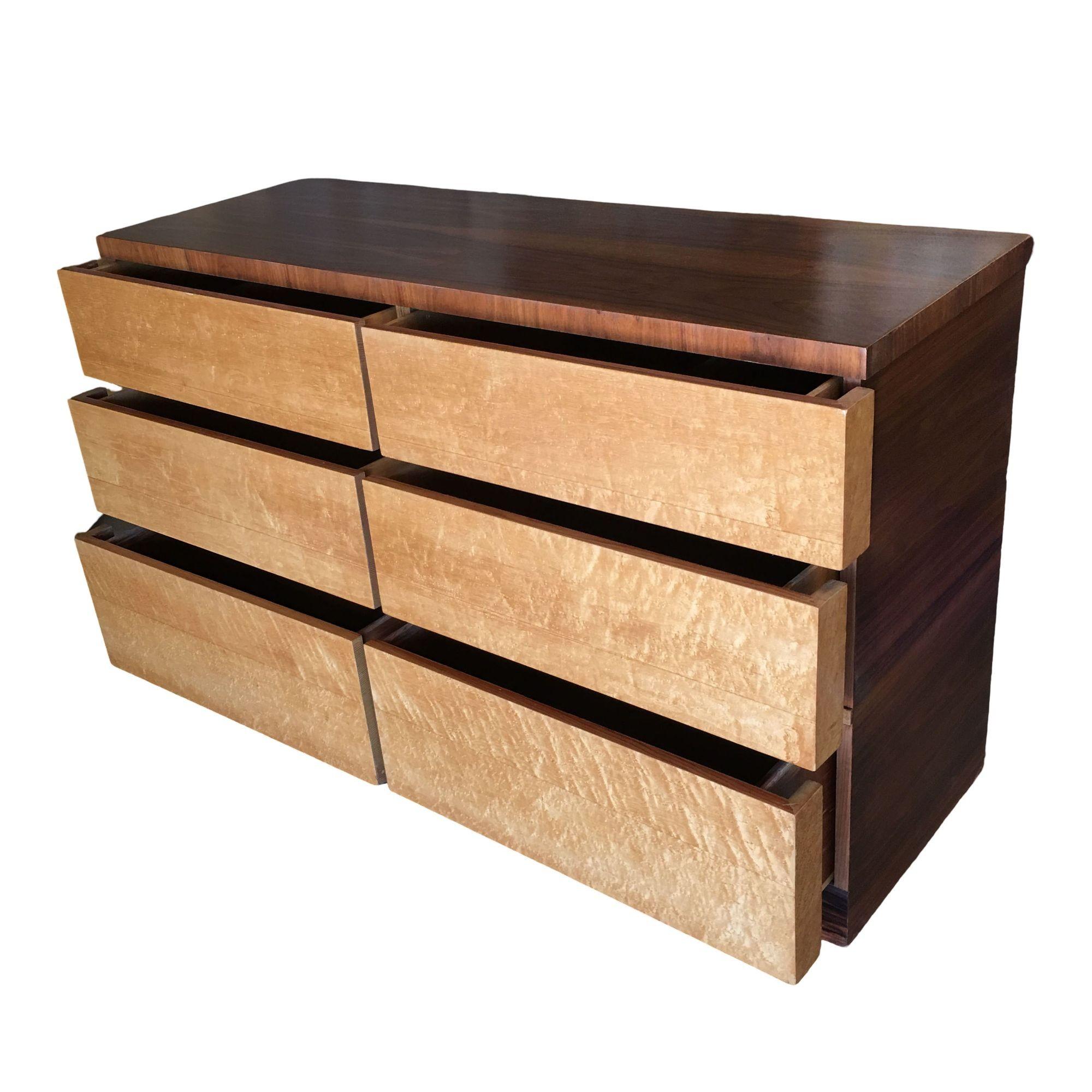 Eliel Saarinen Inspiriert Streamline Moderne 6-Schublade Dresser (amerikanisch) im Angebot