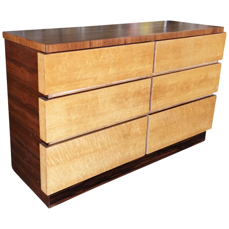 Eliel Saarinen Inspired Streamline Moderne 6 Drawer Dresser For