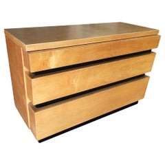 Eliel Saarinen Inspired Streamline Moderne Lowboy Dresser w/ Black Front
