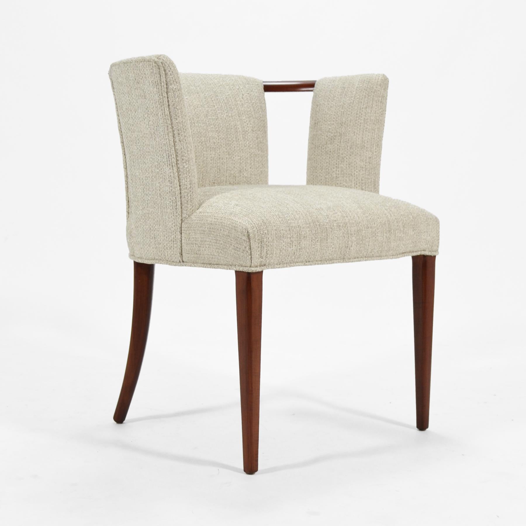 An elegant design by architect Eliel Saarinen with a segmented back/ arm design, the sculptural piece looks beautiful from every angle and serves as the perfect accent chair.