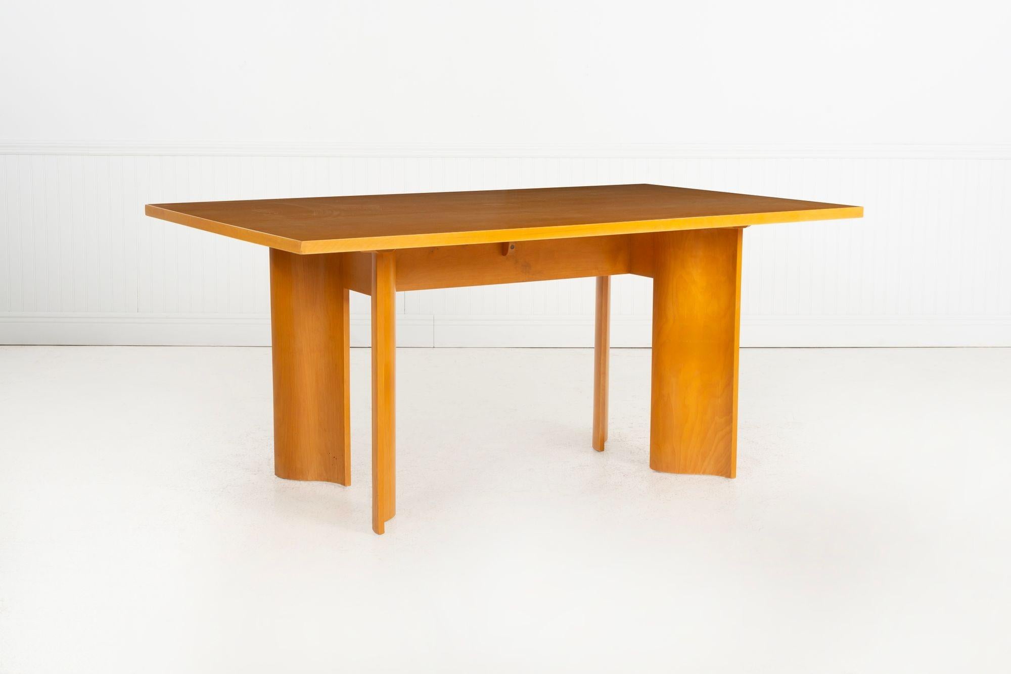 Eliel Saarinen & Pipsan Swanson for Johnson Furniture Company Dining Table 1951
from the Flexible Home Arrangements series in birchwood legs have slight curve
Signed underside; S     419 1/2    51
dimensions:
30.50