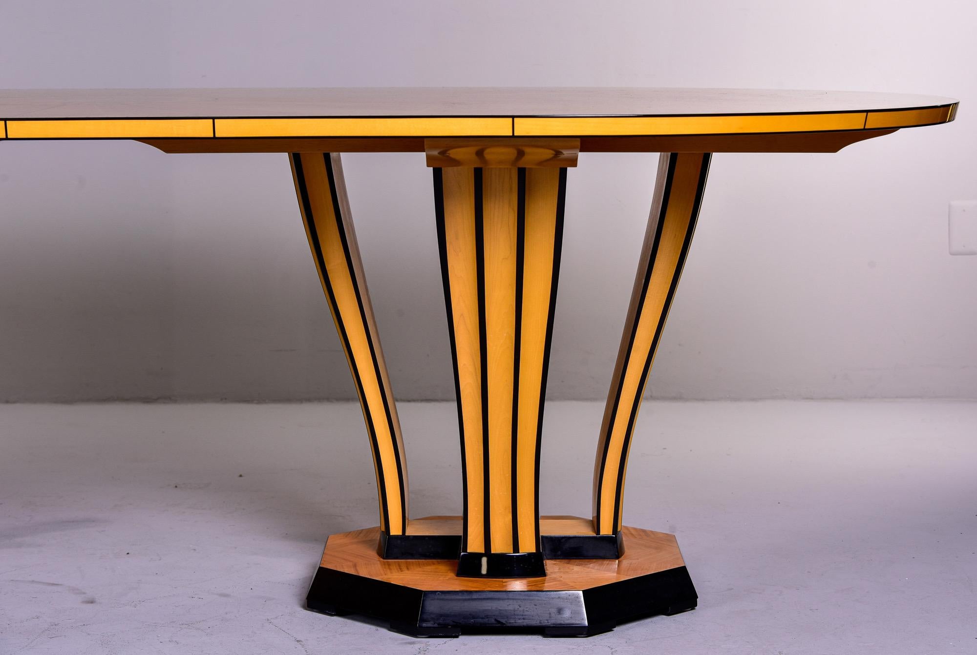 Eliel Saarinen Racetrack Dining Table with Maple Limba Ebony and Ramin Inlay In Good Condition In Troy, MI