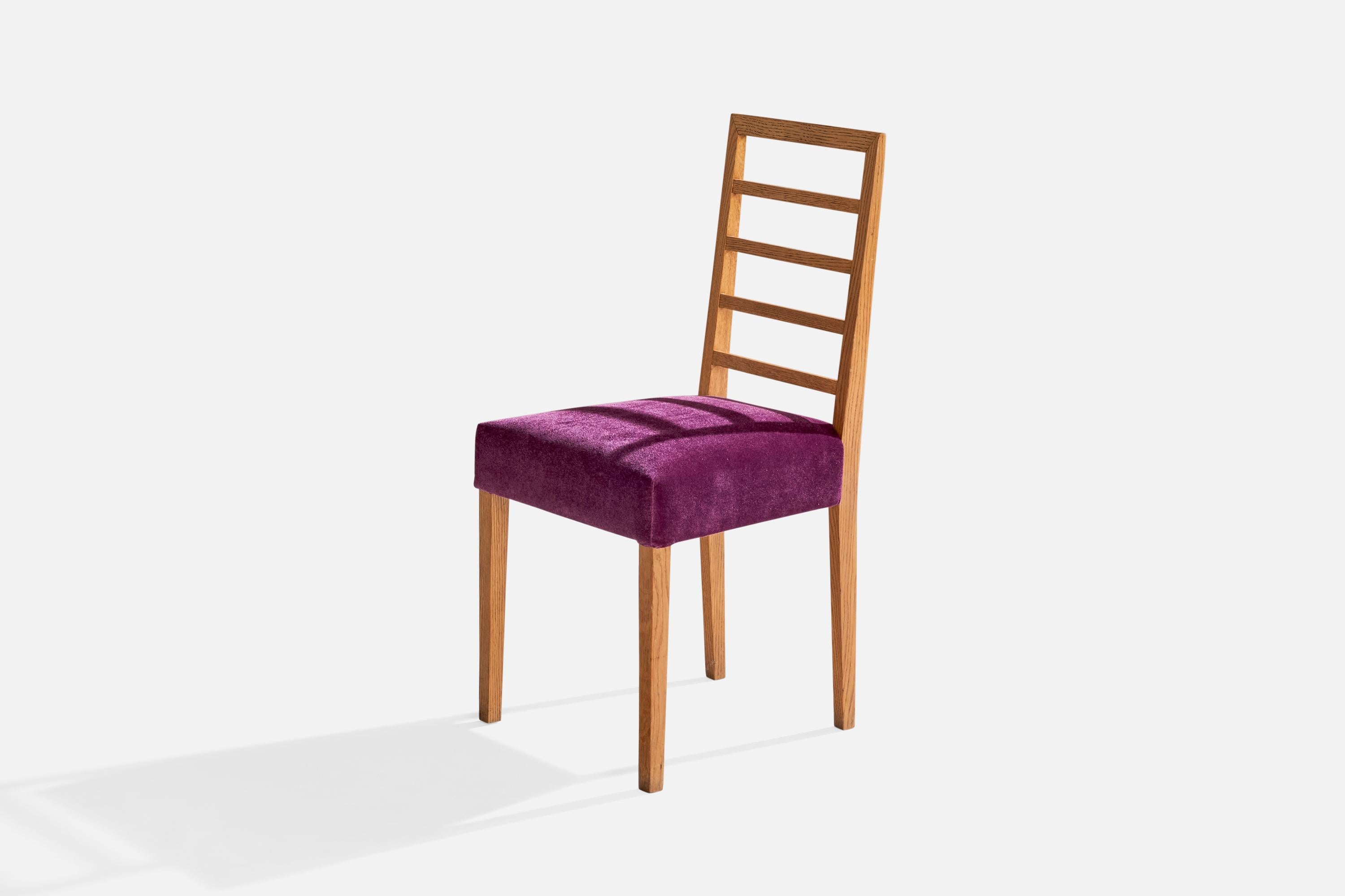 Finnish Eliel Saarinen, Side Chair, Oak, Mohair, Finland, 1910s For Sale