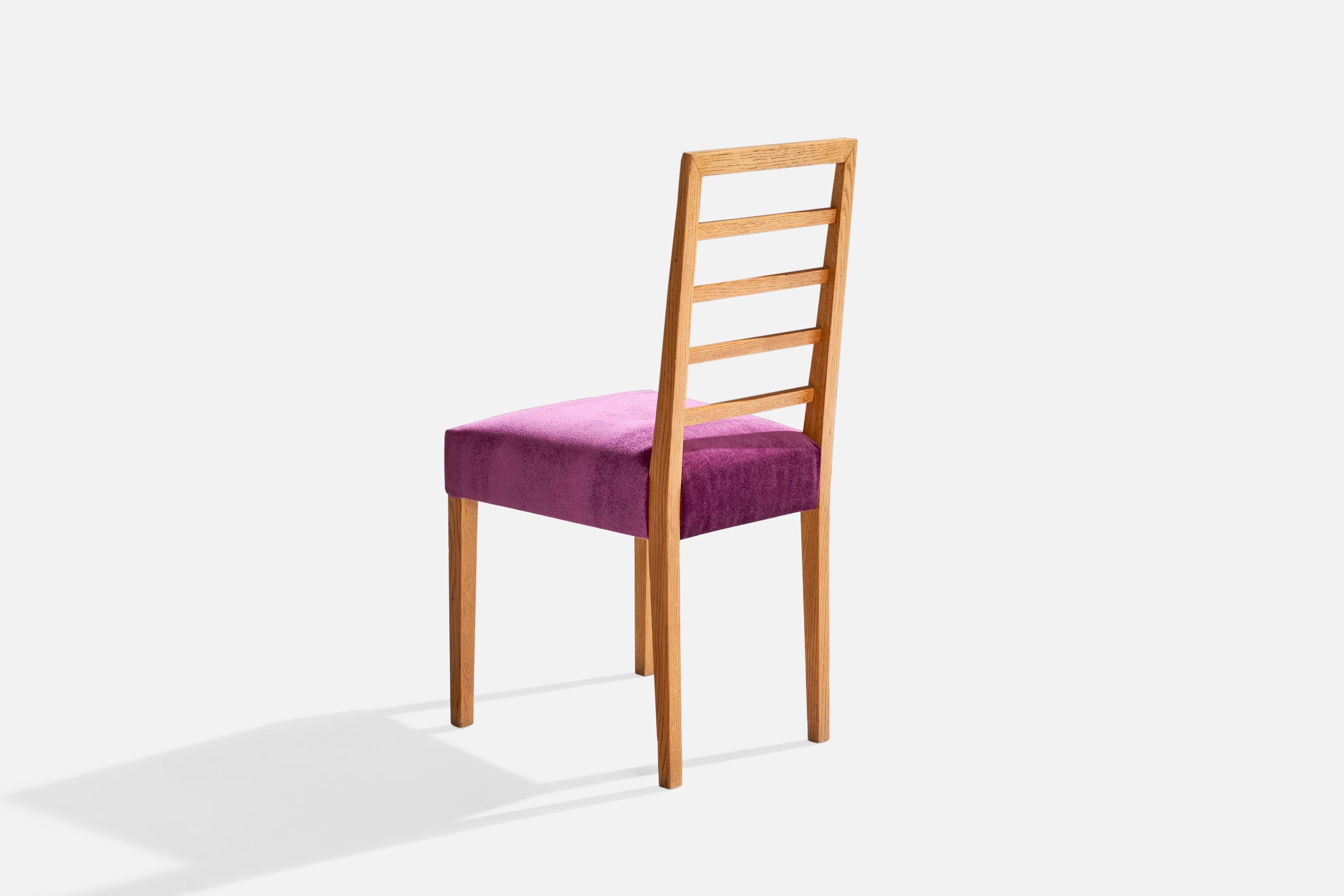 Eliel Saarinen, Side Chair, Oak, Mohair, Finland, 1910s In Good Condition For Sale In High Point, NC