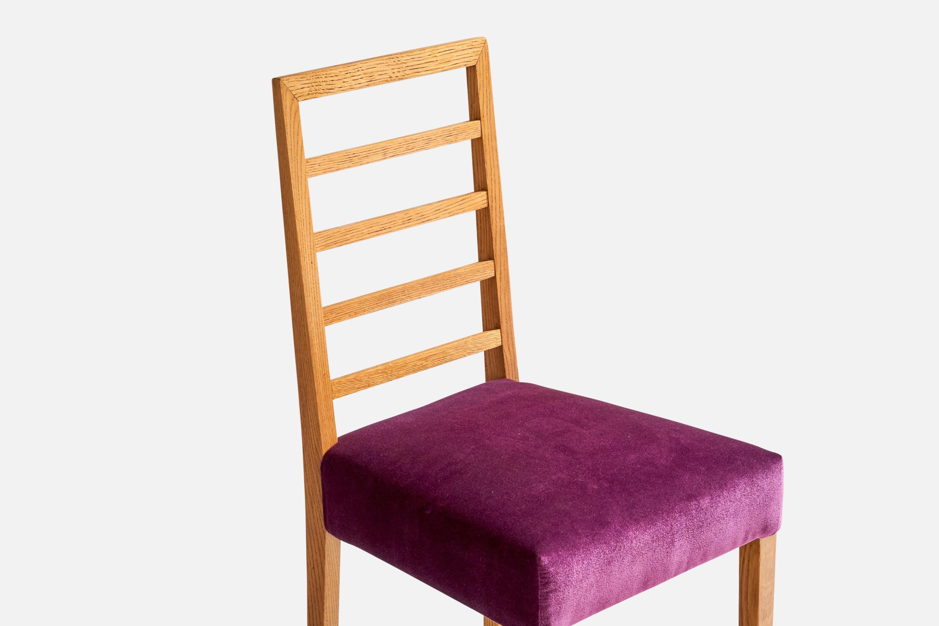 Eliel Saarinen, Side Chair, Oak, Mohair, Finland, 1910s For Sale 1