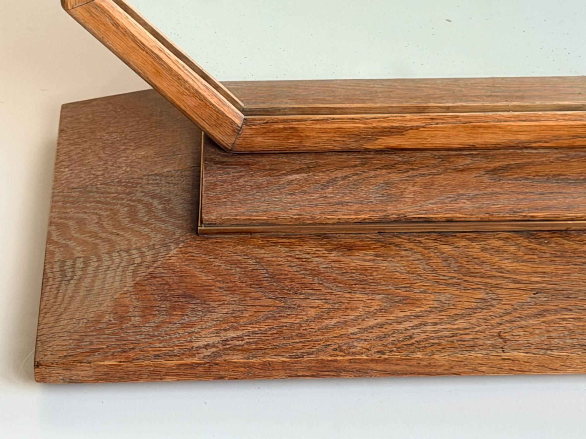 Mid-20th Century Eliezer Saarinen Attributed Oak Art Deco Table Mirror, 1940 For Sale