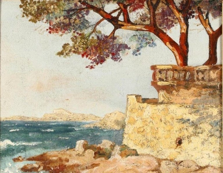 Elihu Vedder (1836 - 1923)
Italian Coastal Landscape
Oil on canvas, laid on papeboard
11 x 14 inches
Signed lower right

Provenance:
Private Collection, Worcester, Massachusetts

Elihu Vedder (1836-1923), the American painter, book illustrator, and