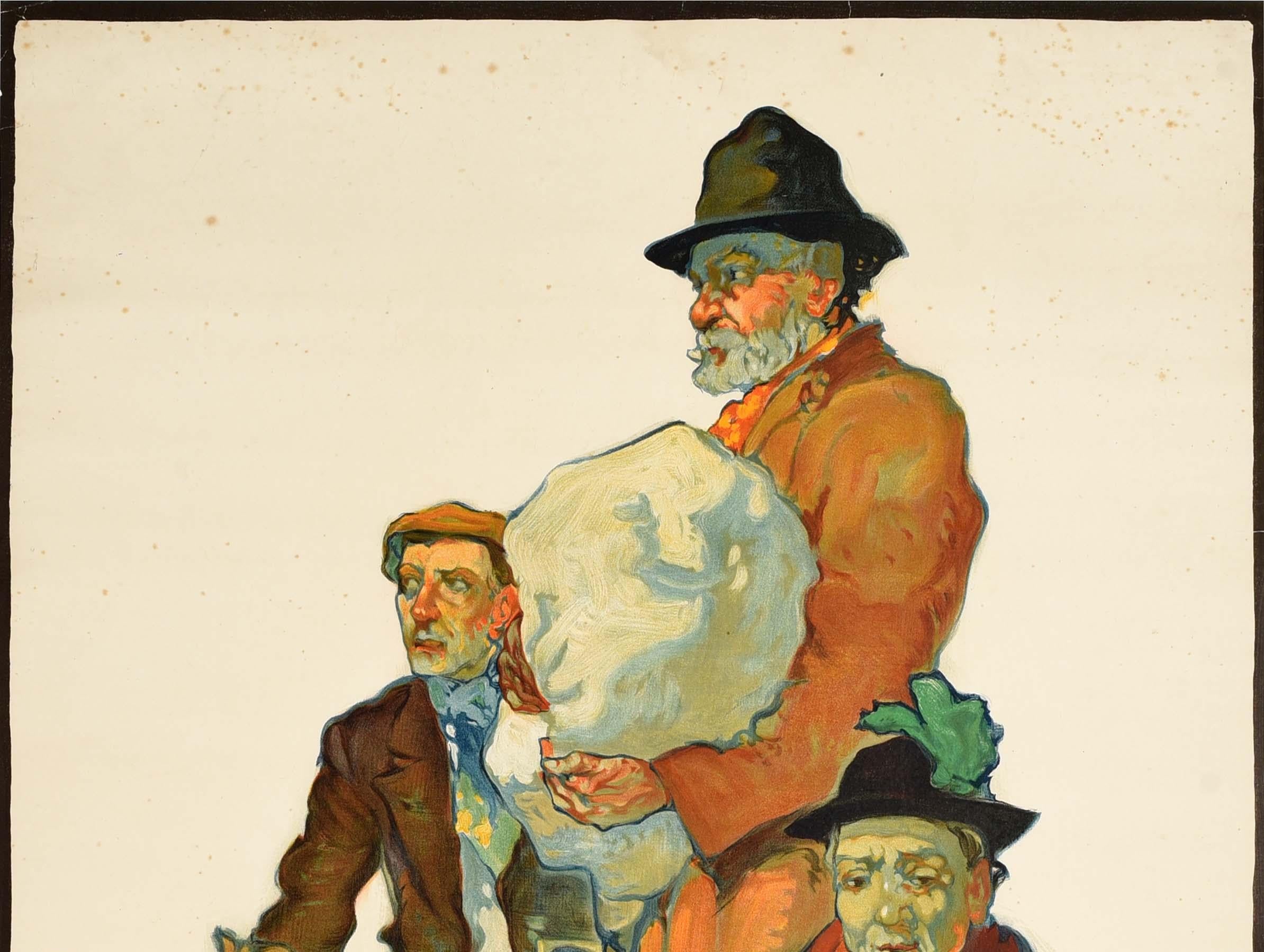 Poster di viaggio originale antico Trasporto di Londra Mercato ferroviario elettrico di Watford - Print Beige di Elijah Albert Cox