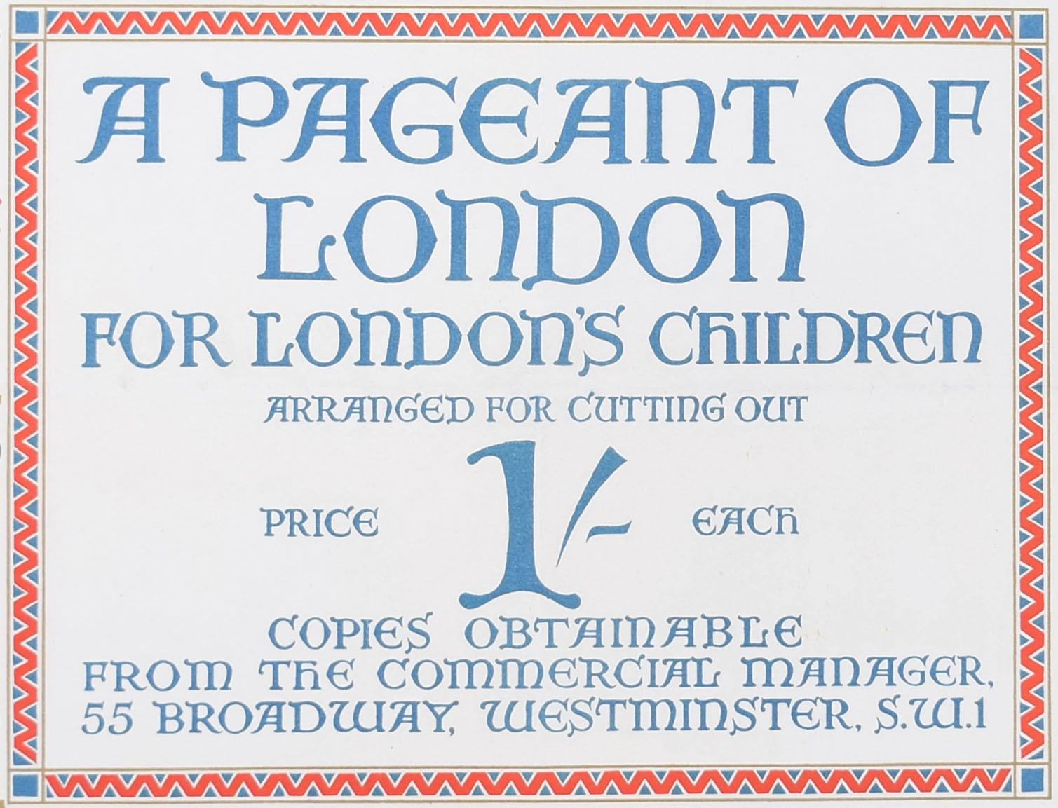 Pageant of London 1926 original London Transport Underground poster E A Cox - Print by Elijah Albert Cox