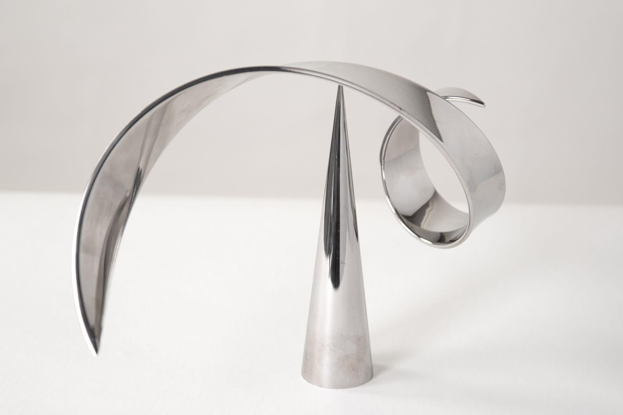 Acciaio David Herschler Chrome Kinetic Table Top Mid Century Modern Sculptures 76 in vendita