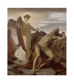 Elijah in the Wilderness, after Oil Painting by British Artist Frederic Leighton