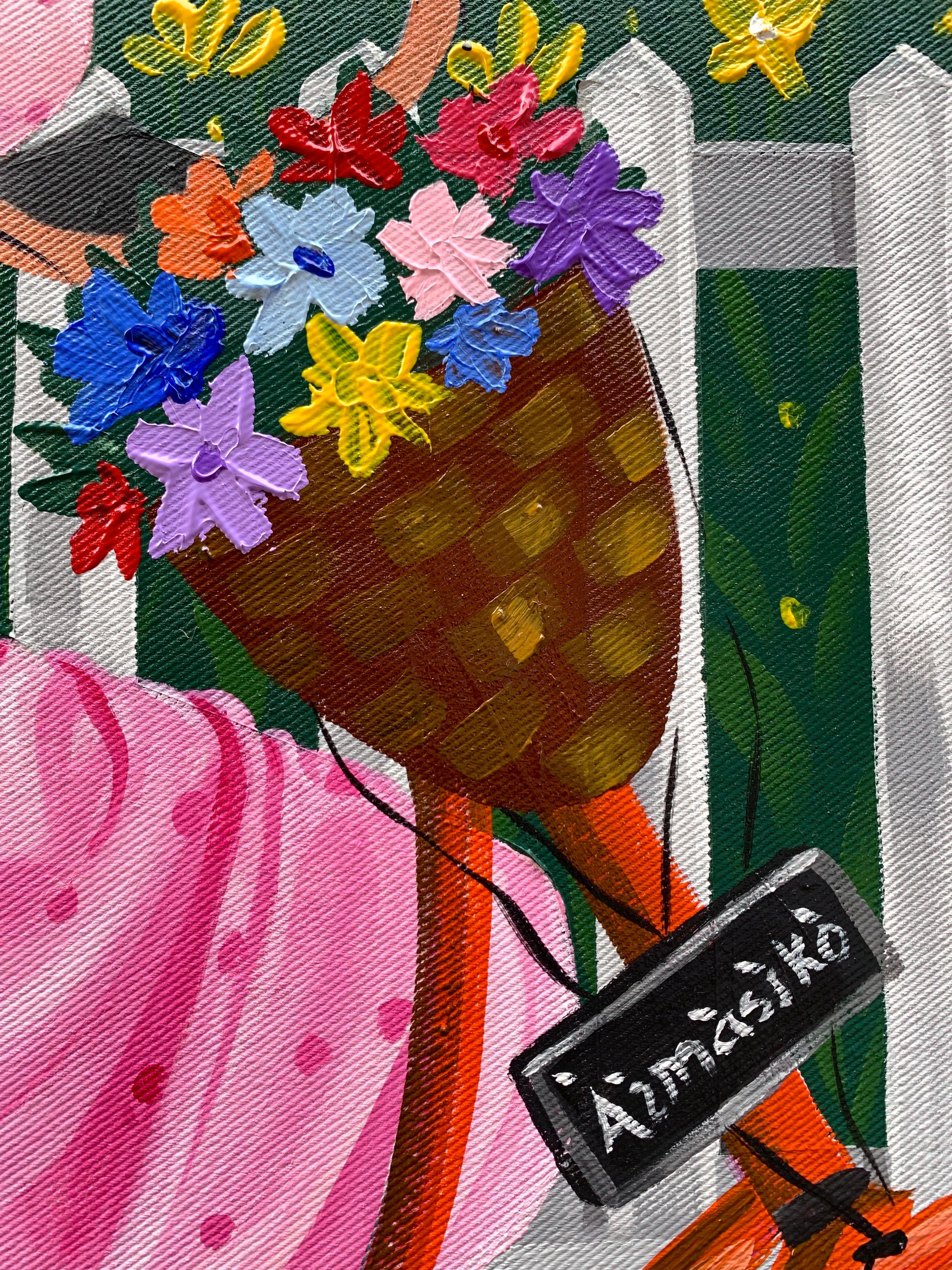 Aimasiko - Siglo XXI, Contemporáneo, Figurativo, Retrato, África, Mujer - Portrait Painting Gris de Elijah Olanase