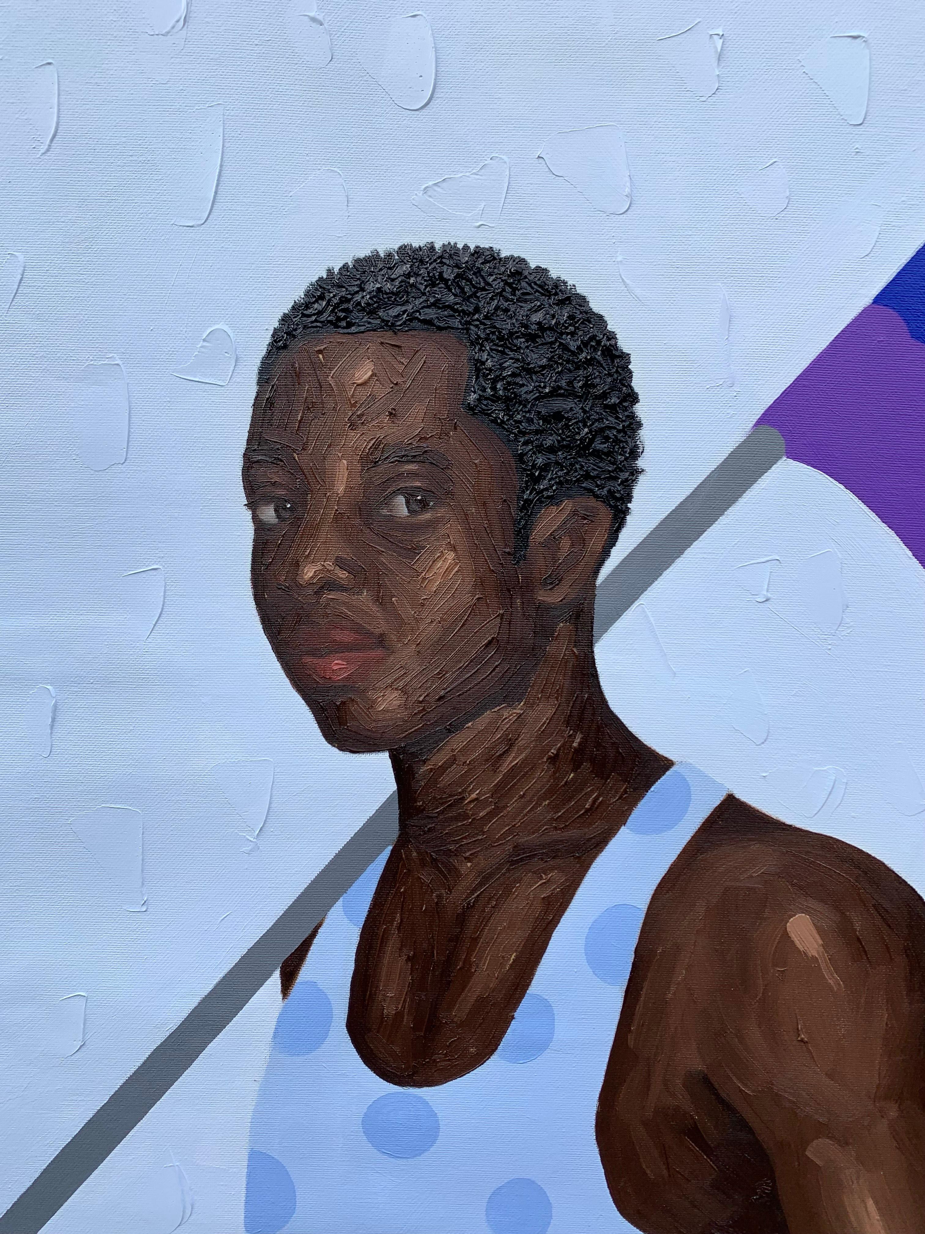 Conta gli arcobaleni, non i temporali -21° secolo, Ritratto contemporaneo - Painting di Elijah Olanase