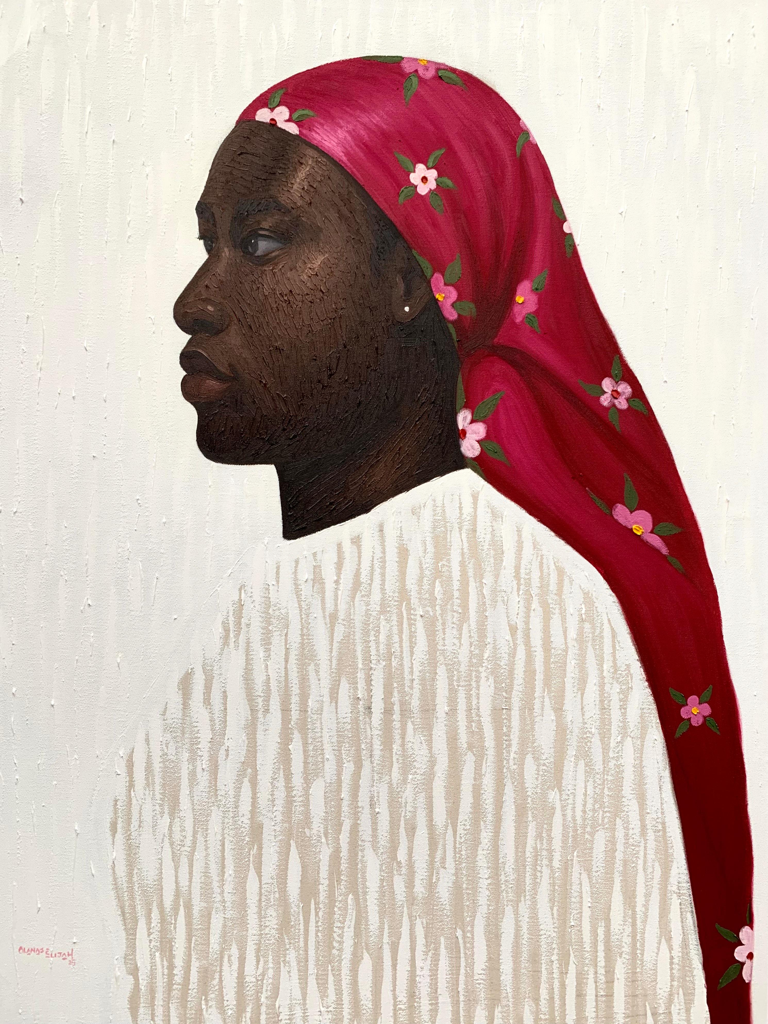 Elijah Olanase Portrait Painting – Don't Look Back, Your Life Isn't There Anymore -21st Century, Contemporary Women