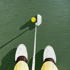 One More Shot 5 - 21st Century Contemporary Figurative, Sport, Golf, Green
