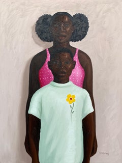 Siempre está a mis espaldas -Siglo XXI, Contemporáneo, Retrato, Amor, Familia