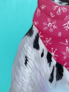 Wish You Merry and Happy 1 -21st Century, Contemporary, Figurative, Holiday, Dog