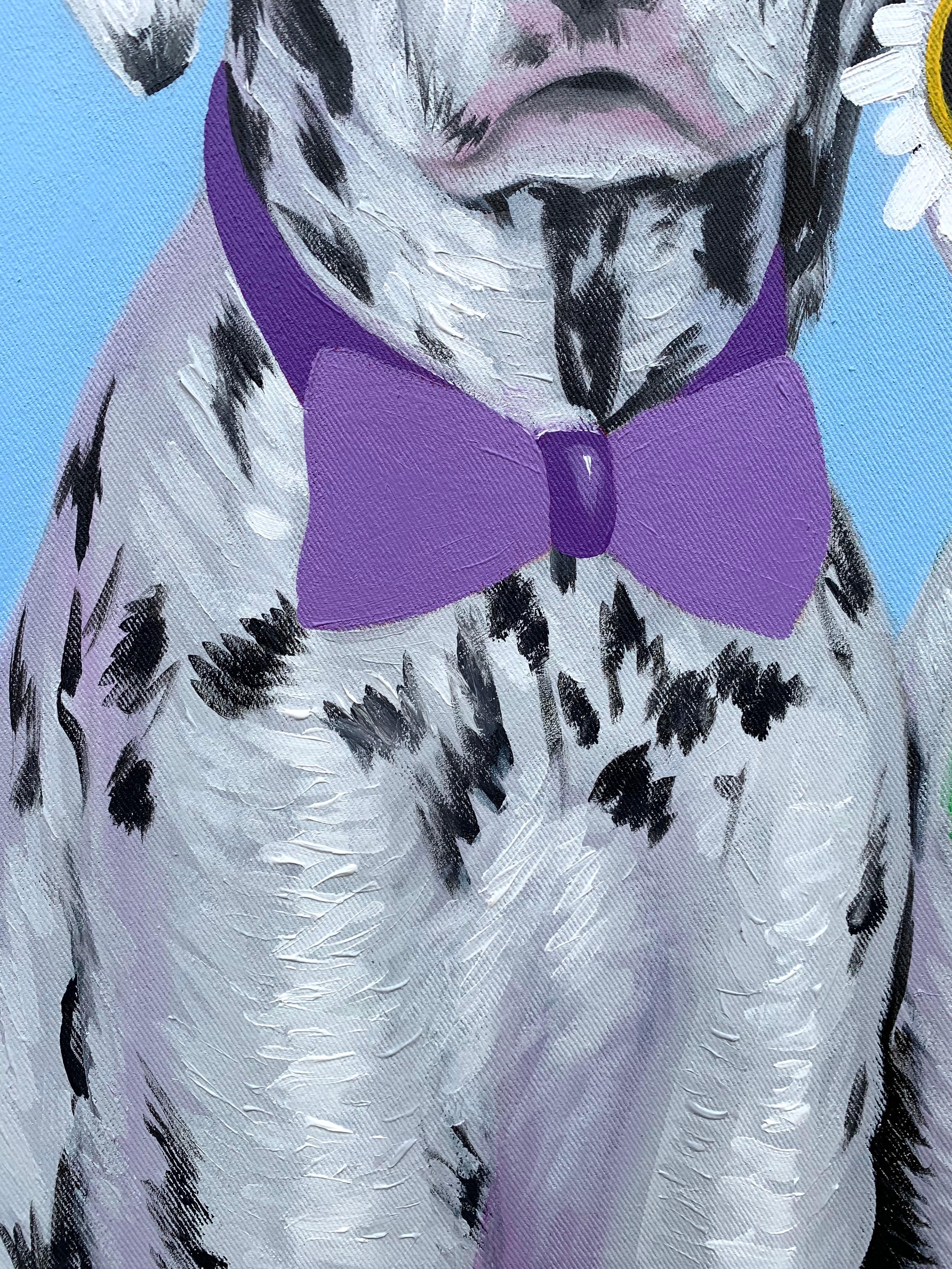 Wish You Merry and Happy 2 -21. Jahrhundert, Zeitgenössisch, Figurativ, Urlaub, Hund – Painting von Elijah Olanase