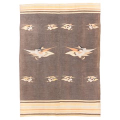 Antique Chinese Rug with Captivating Crane Design