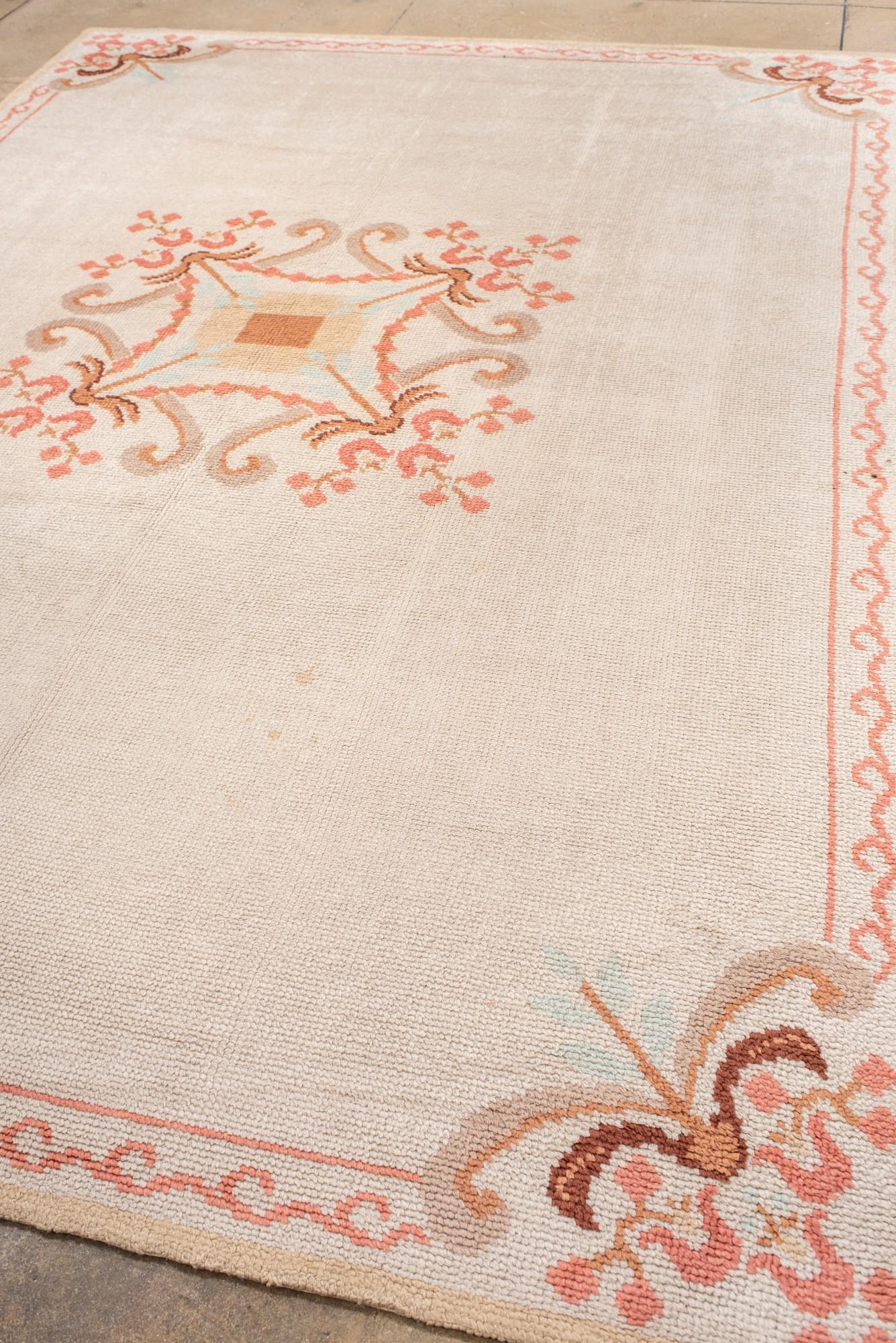 Hand-Knotted Antique Swedish Rug with an Art Deco Design