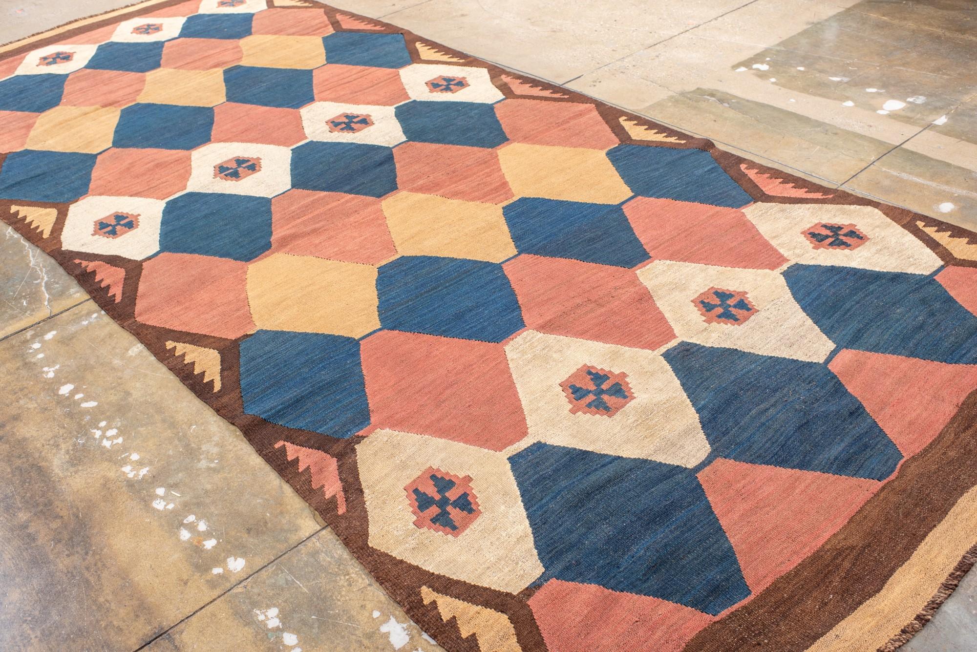 Wool Antique Tazik Kilim Runner For Sale