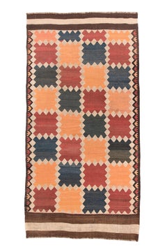 Antique Tazik Kilim with Geometric Design