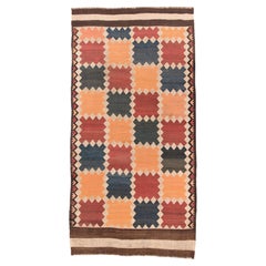 Antique Tazik Kilim with Geometric Design