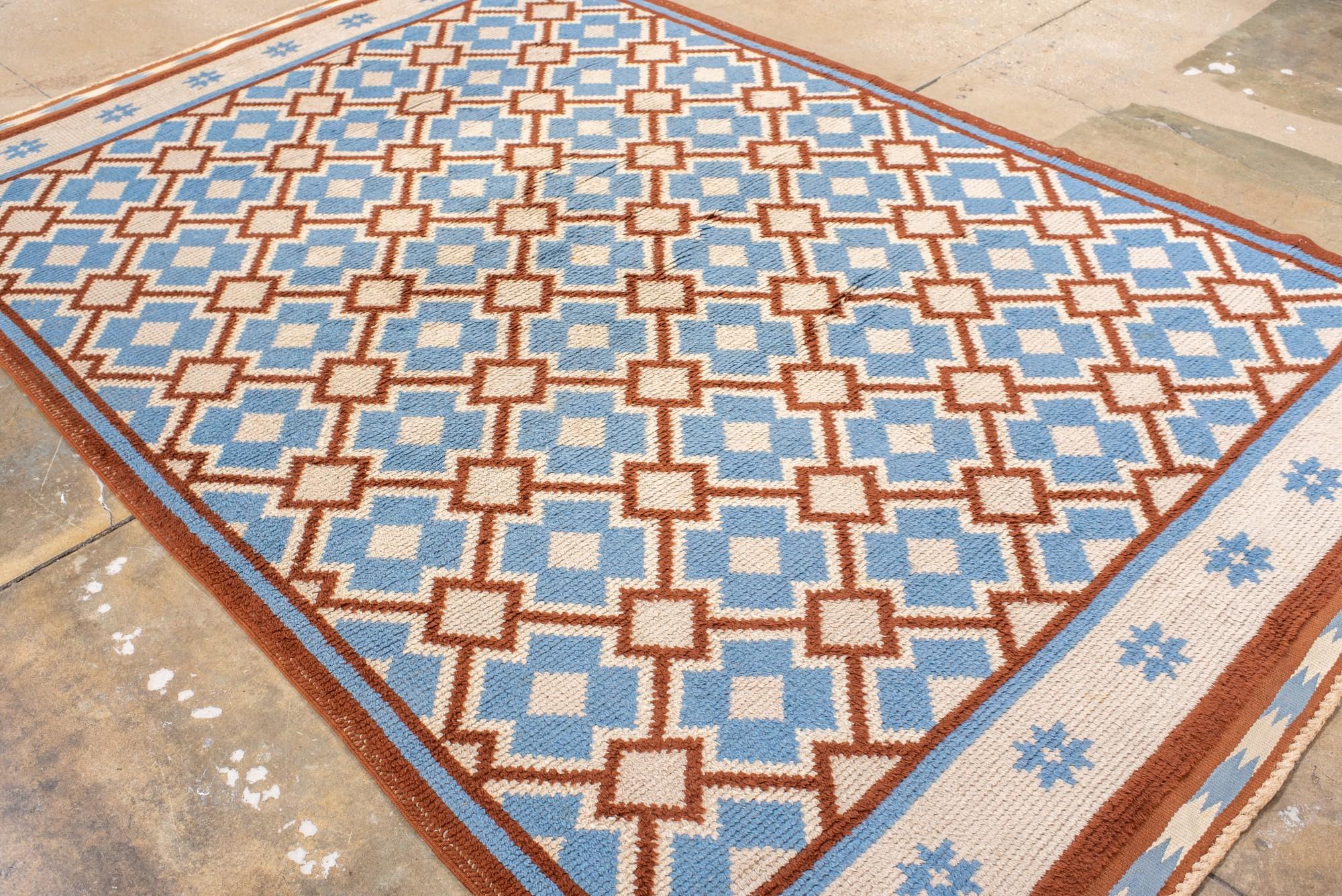 Tappeto svedese vintage con design geometrico in vendita 1