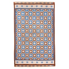 Vintage Swedish Rug with Geometric Design