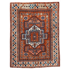 Vintage Bergama Rug with Ecru Medallion