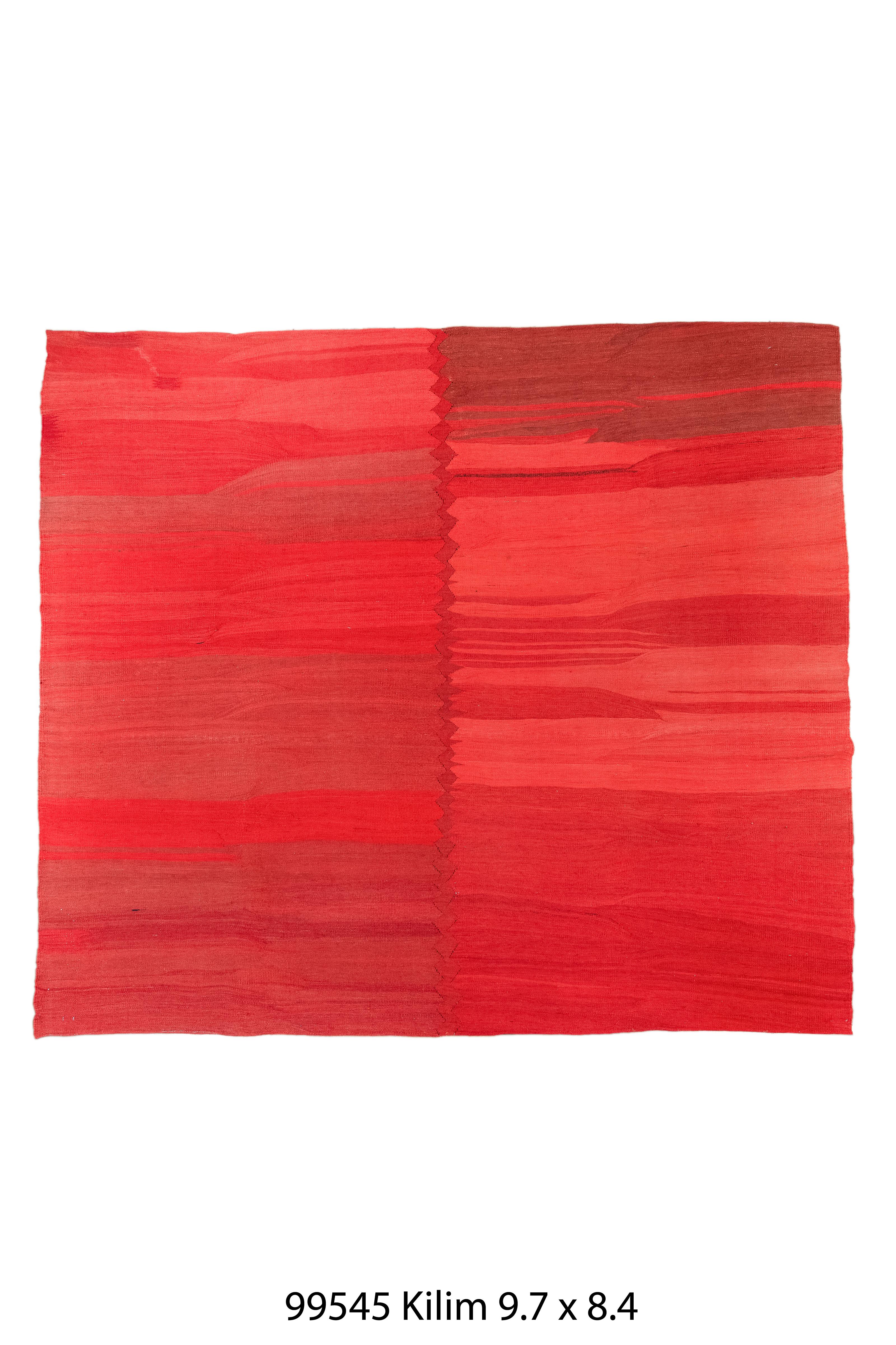 Wool Vintage Red Monochrome Kilim For Sale
