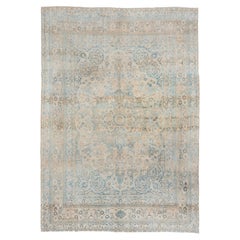 Eliko Rugs by David Ariel Used Blue and Peach Khorassan Rug, circa 1930s