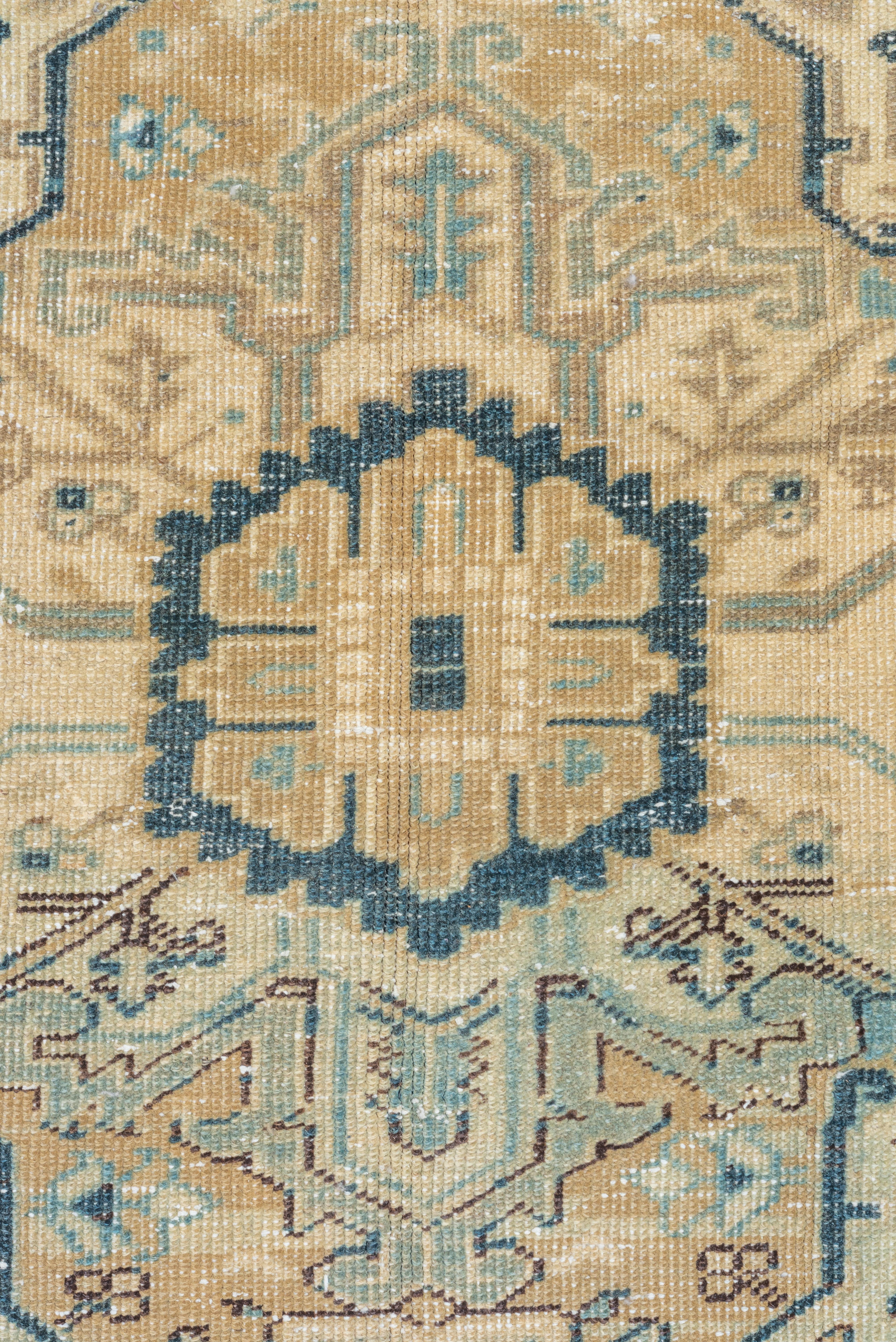 Persian Eliko Rugs by David Ariel Antique Heriz Rug, Teal Subfield, Center Medallion For Sale