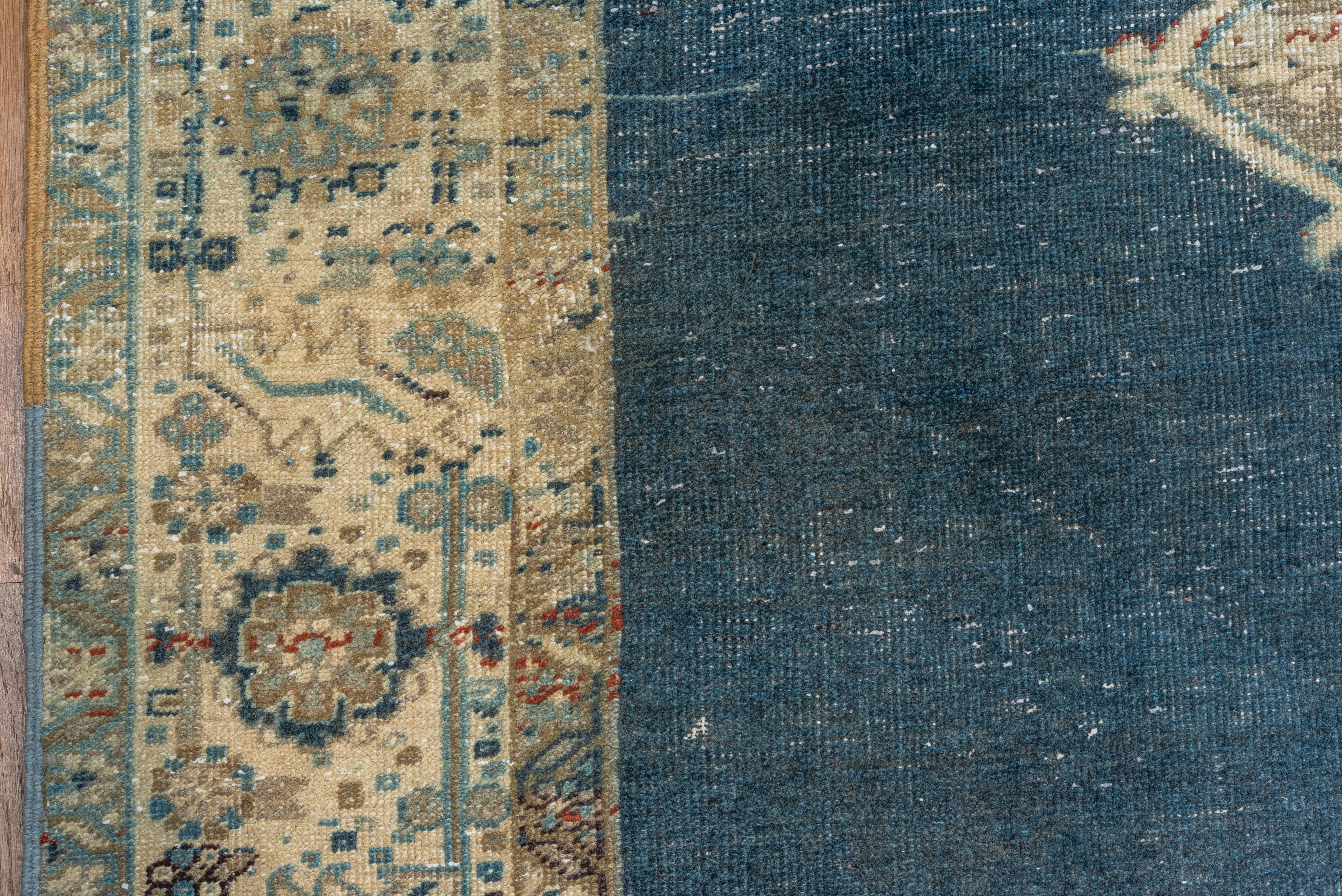 Eliko Rugs by David Ariel Antique Heriz Rug, Teal Subfield, Center Medallion In Good Condition For Sale In New York, NY