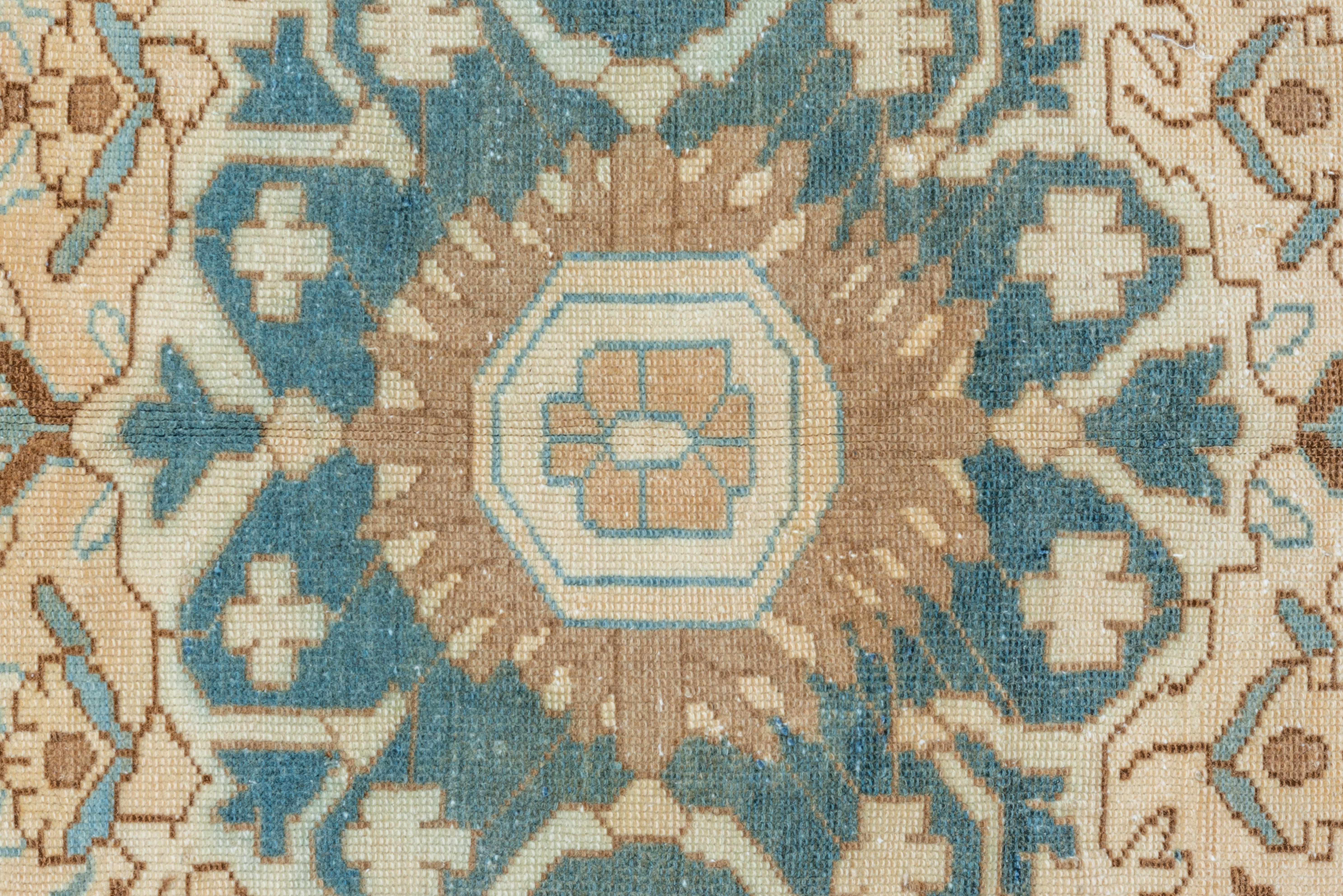 Perse Tapis persan ancien Bakhtiari Eliko de David Ariel avec motifs bleus et bruns en vente