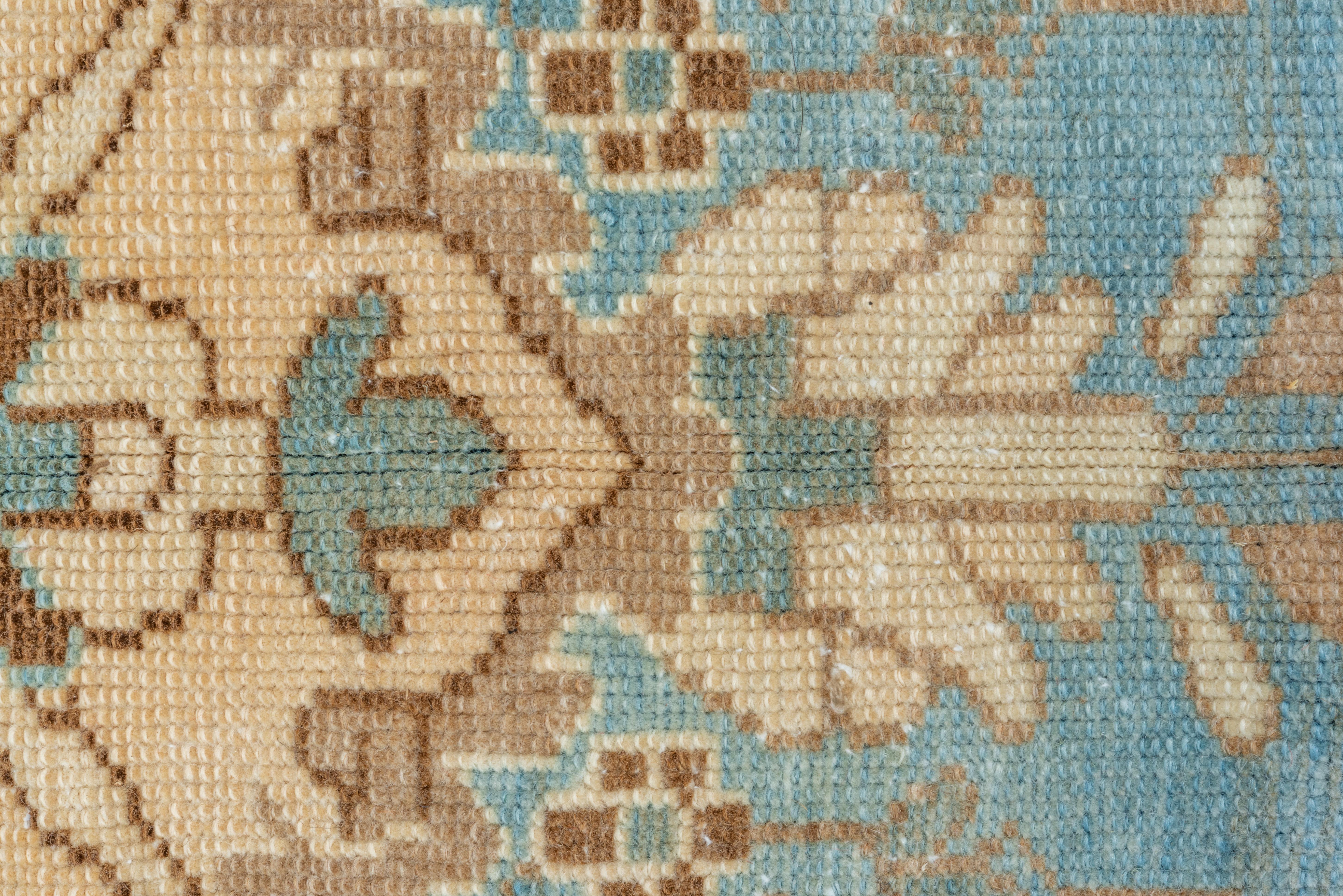 Annodato a mano Tappeto Eliko Rugs by David Ariel Antico tappeto persiano Bakhtiari con blu e marrone in vendita
