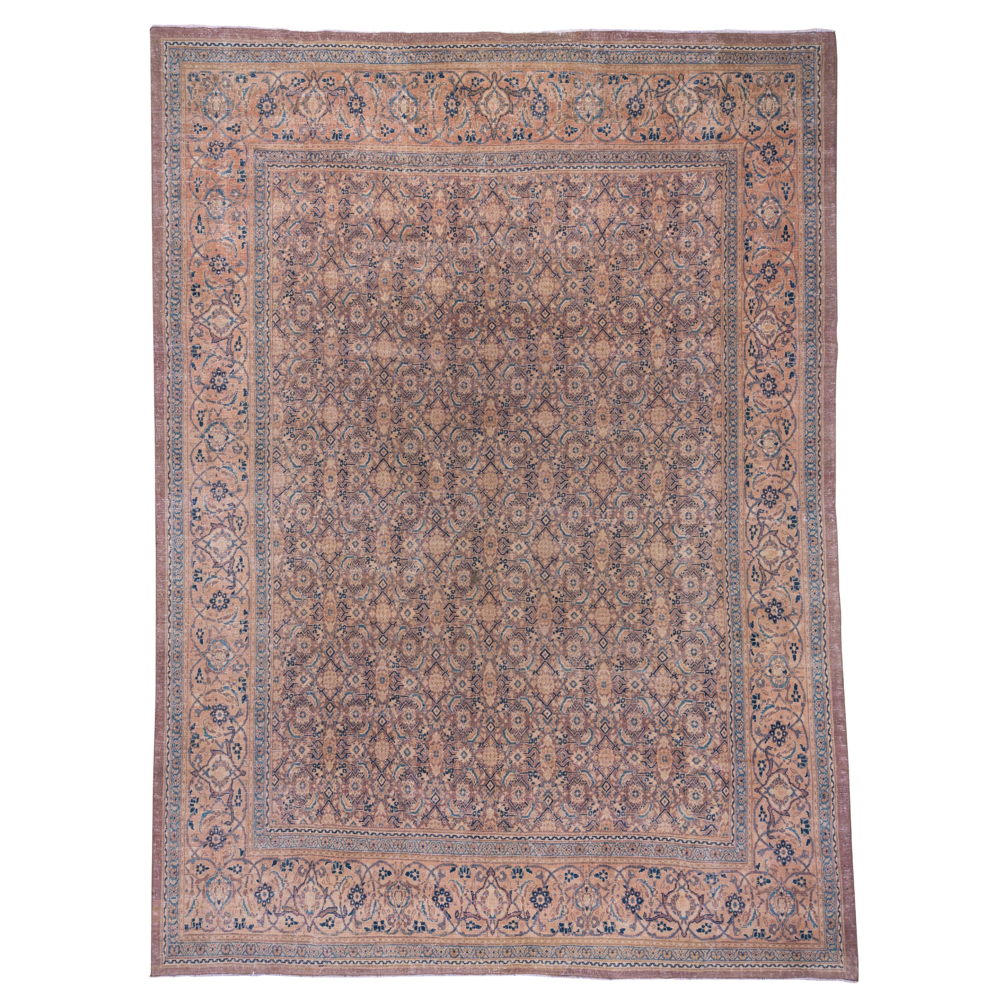Antiker persischer Mahal-Teppich von David Ariel, lila Allover-Feld