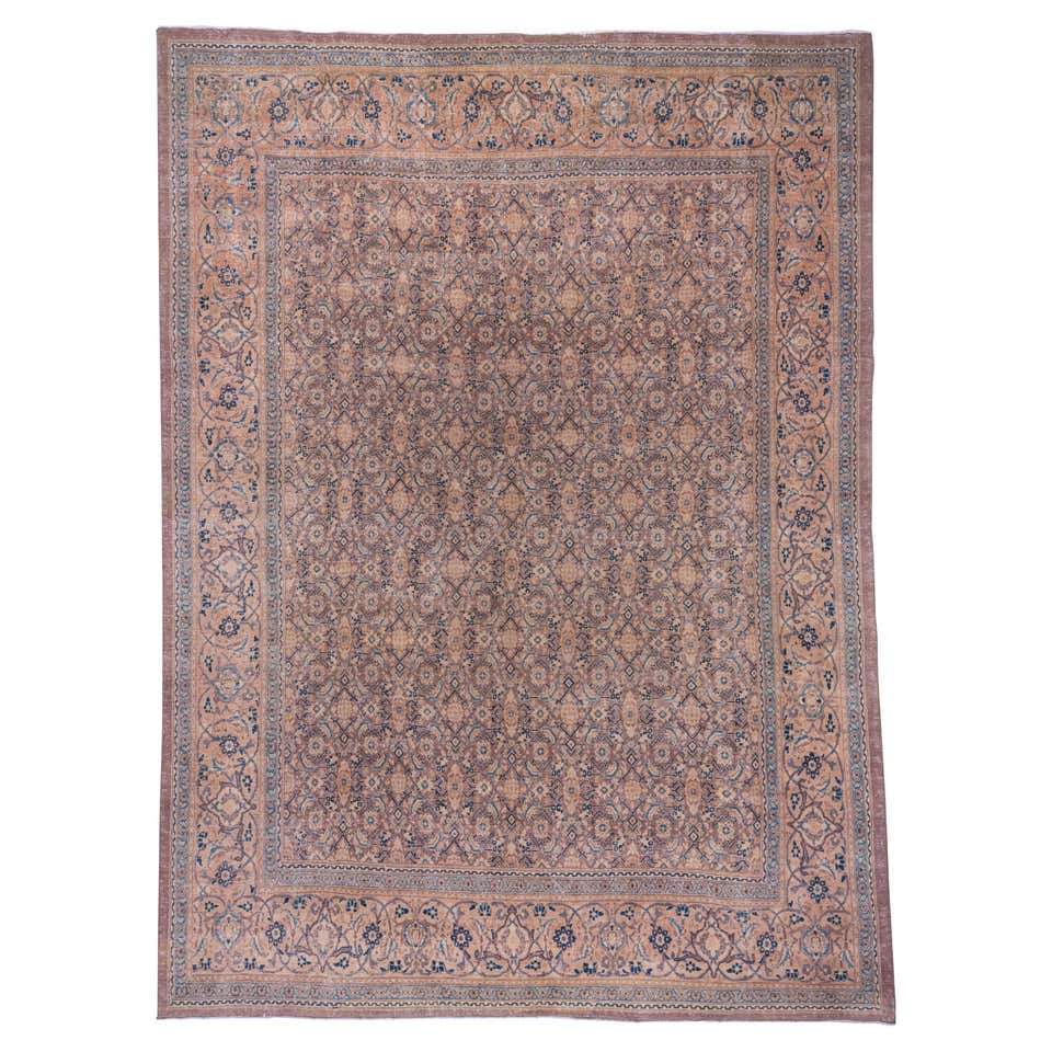 Antique Persian Purple Overdyed Wool Rug With Allover Rosette Pattern ...