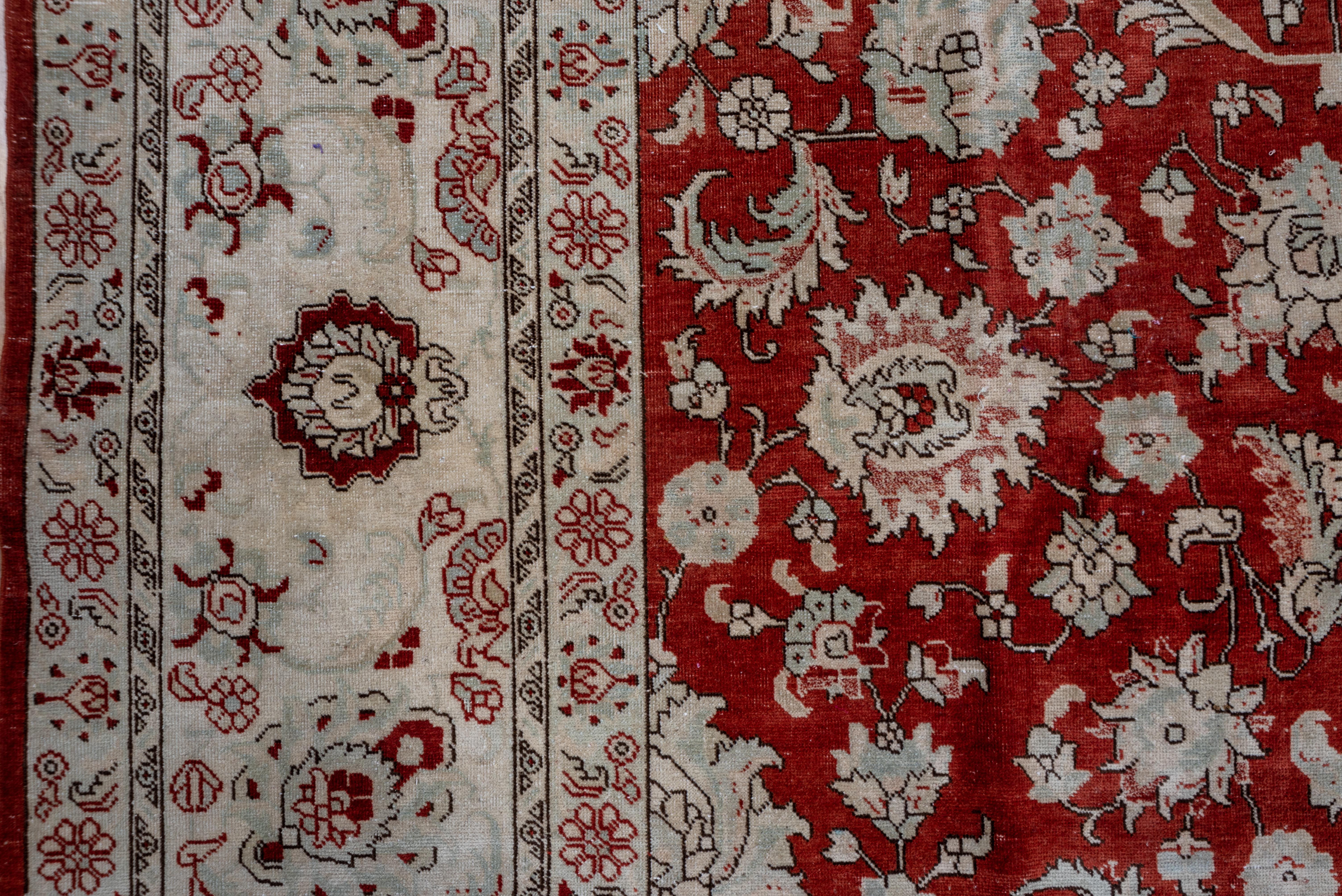 Mid-20th Century Antique Persian Tabriz Rug with a Red Allover Field For Sale