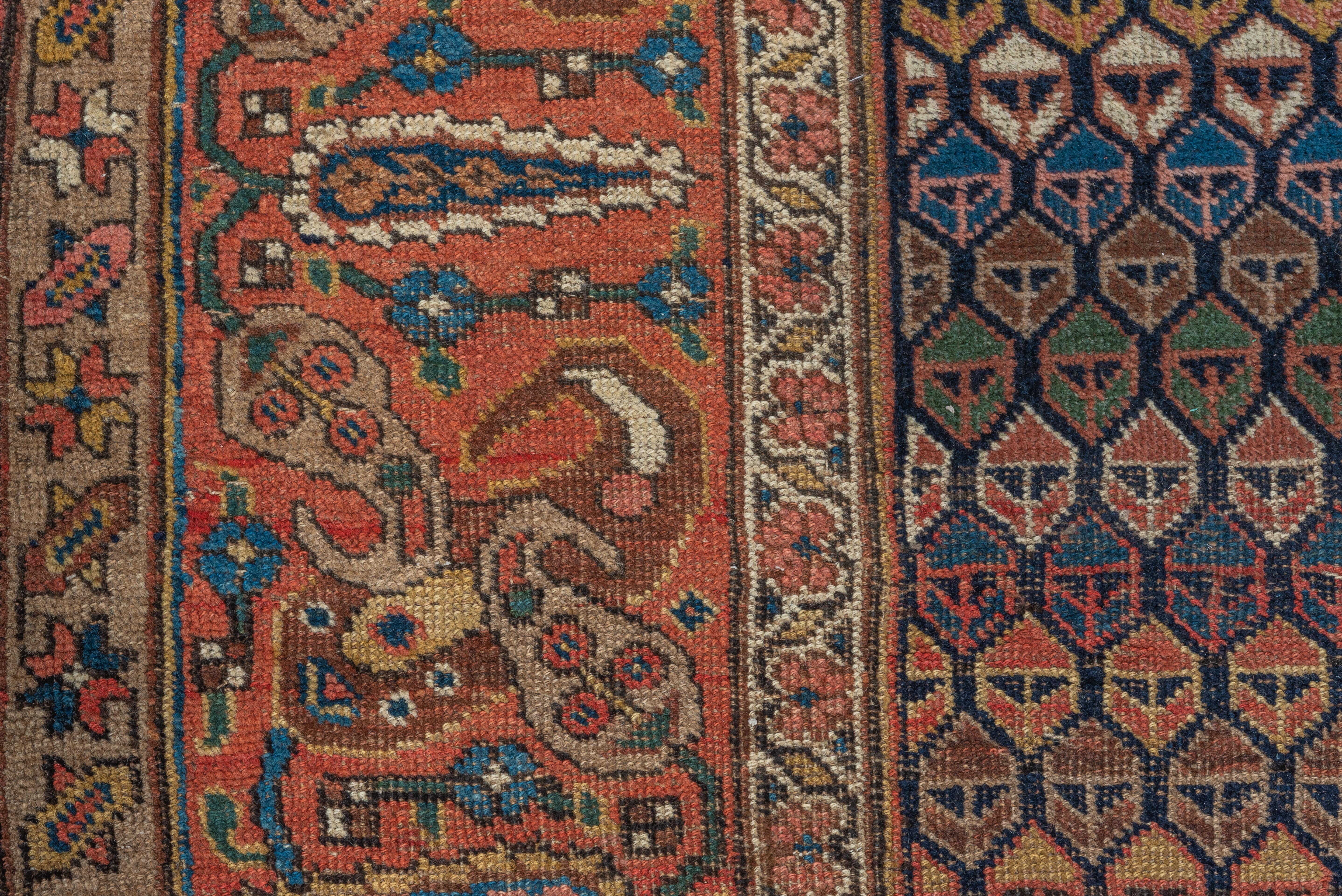 Hand-Knotted Eliko RUgs by David Ariel Beautiful Antique Bidjar Runner with Bold Colors For Sale