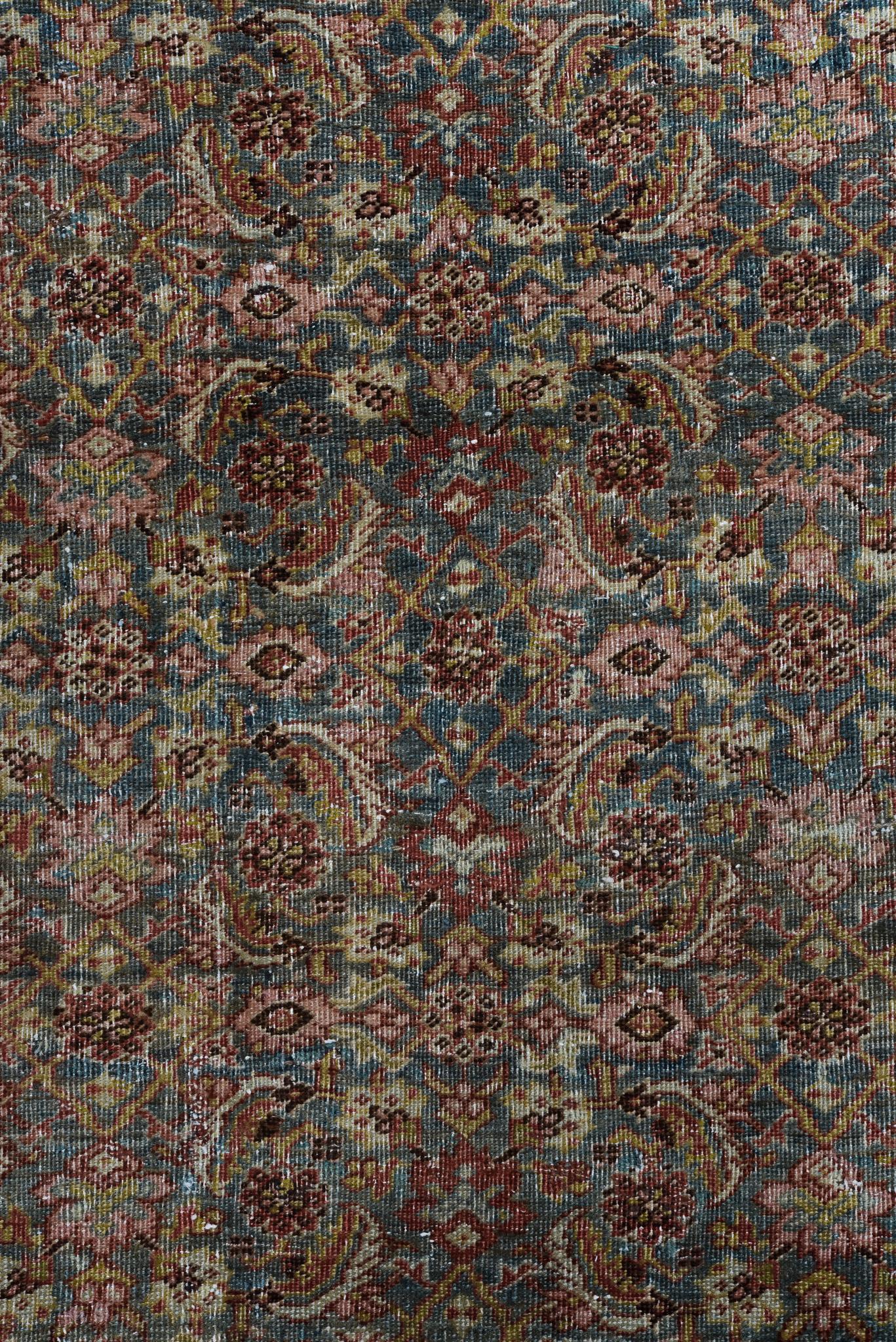 Eliko Rugs by David Ariel Bunte antike persische Bidjar Teppiche, Herati FIeld (Persisch) im Angebot